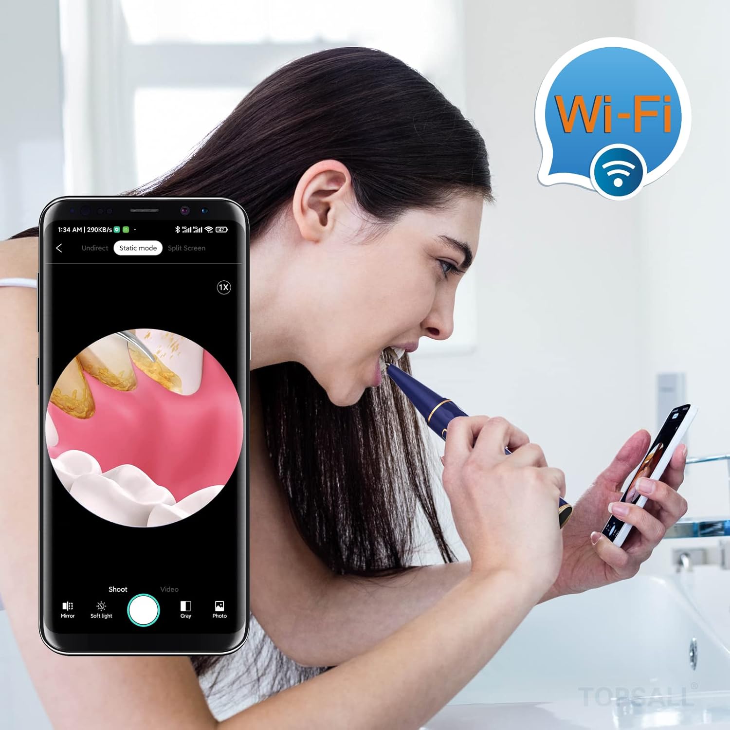 Plaque Remover for Teeth with 1080P HD WiFi Camera | Electric Tooth Cleaner Calculus Remover, Wireless Teeth Cleaning Kit for Adults Pack of 2