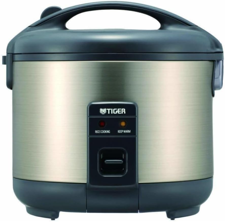 Tiger JNP-S18U Stainless Steel 10-Cup Conventional Rice Cooker (Urban Satin) Bundle with Rice Washing Bowl and Bamboo Spoon (3 Items)