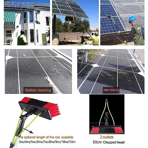 UE-MAOLU Solar Panel Cleaning Brush,Window Cleaning Pole, Water Fed Telescopic Brush, Extendable Cleaner Conservatory Roof, Cleaning Photovoltaic and Solar Panels