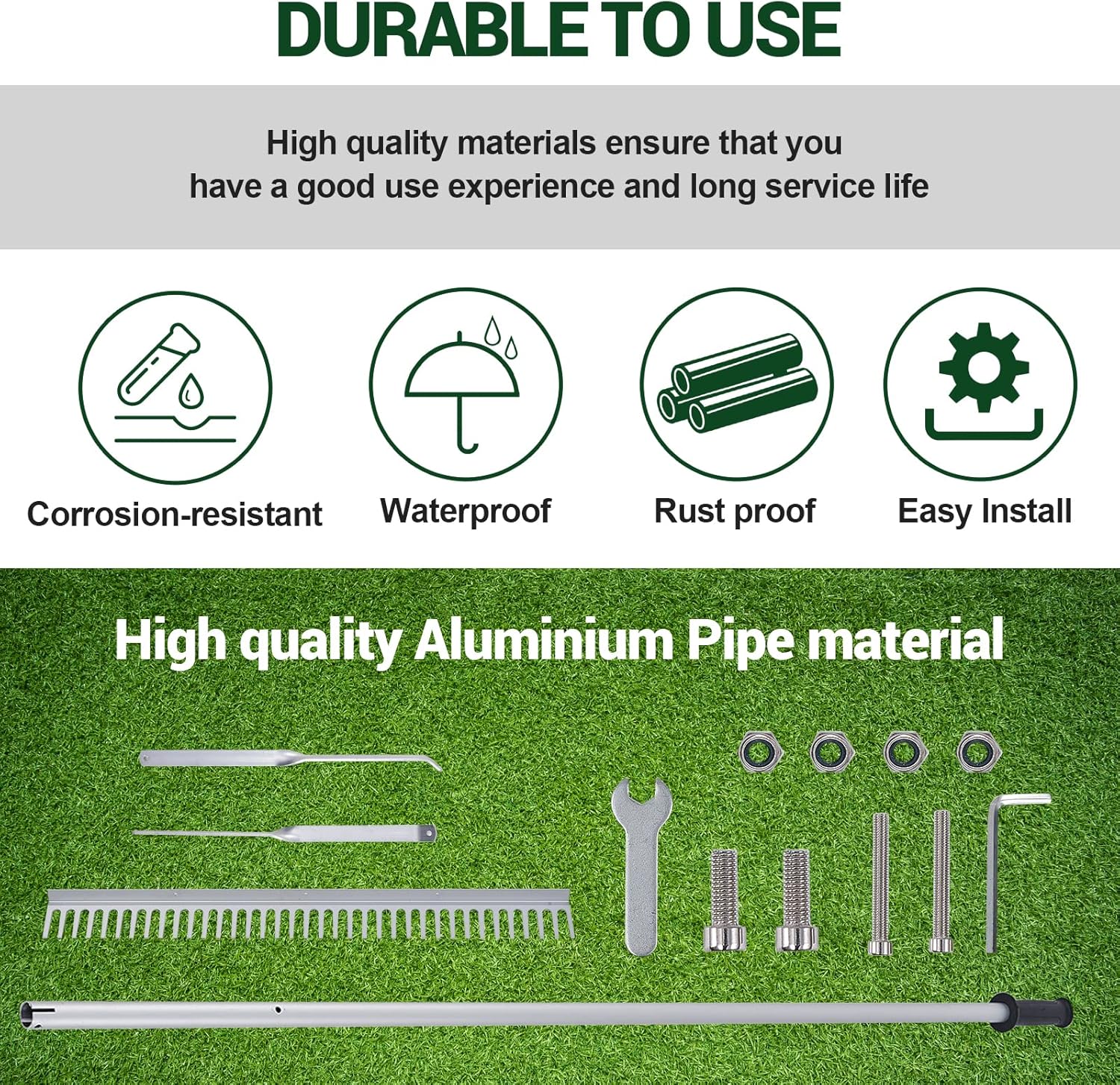 Aluminum Landscape Rake Tool for Lake Garden Pond Beach Landscaping 36 Rake Head