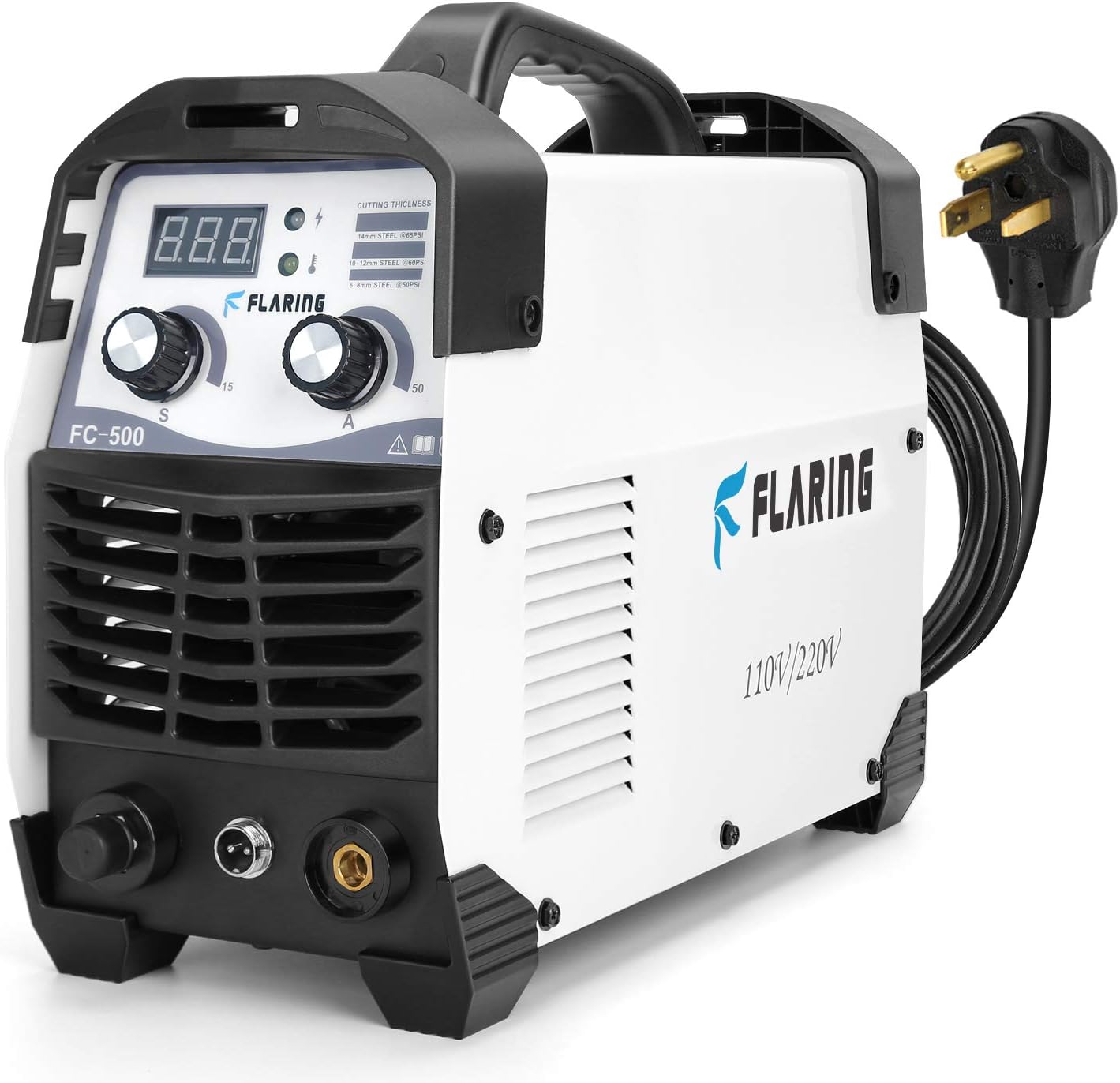 FLARING Plasma Cutter 50 AMP 110V/220V 1/2'' Clean Cut Max 16MM IGBT High Frequency Inverter Plasma Cutting Machine for Car Frame,Carbon Steel,Stainless Steel,Thin Copper,Aluminum