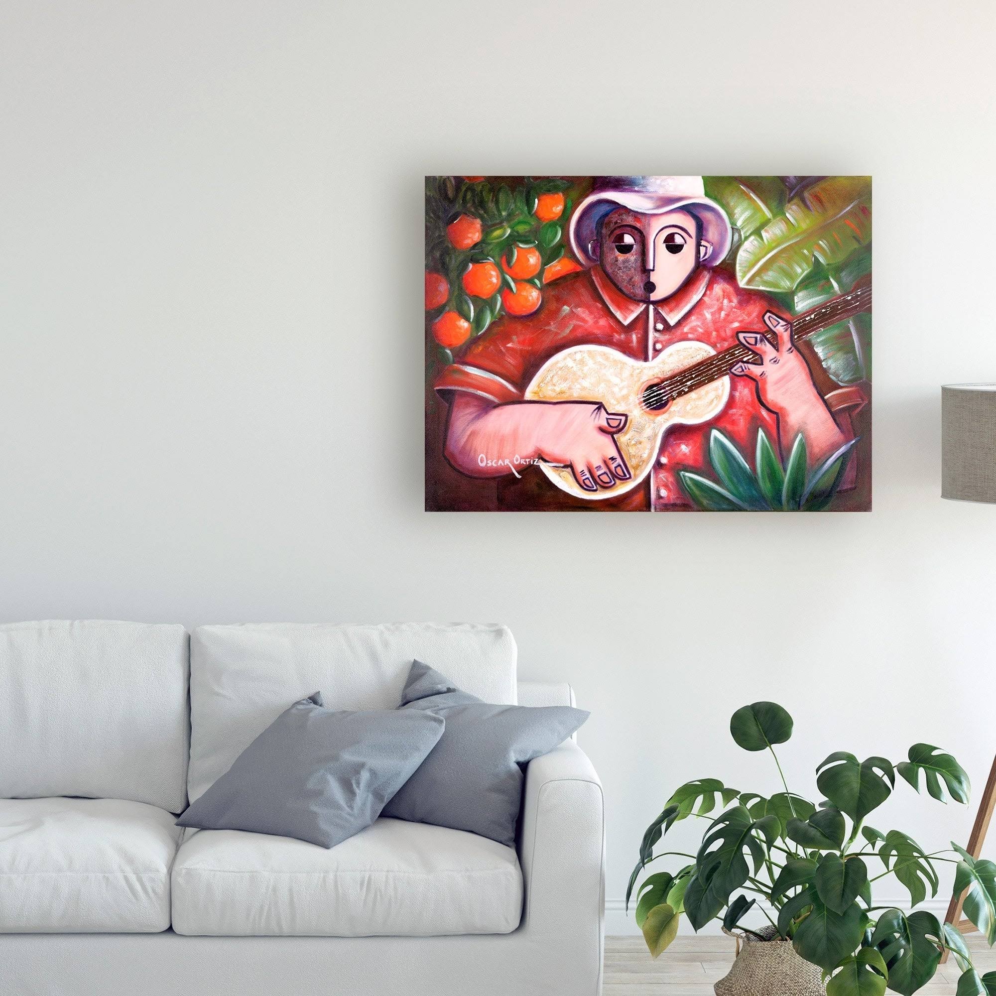 Trademark Fine Art musicians Guitar 3 by Oscar Ortiz, 18x24