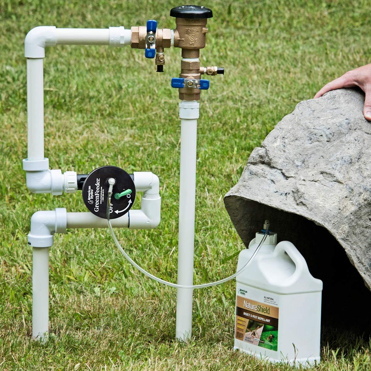 American Hydro Systems GreenFeeder Automatic Liquid Injector System, Works with Residential or Commercial Lawn Irrigation System, Use with NatureShield or GrassSoGreen