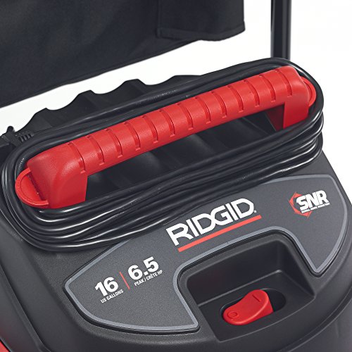 RIDGID 50353 1610RV Stainless Steel Wet Dry Vacuum, 16-Gallon Shop Vacuum with Cart, 6.5 Peak HP Motor, Large Wheels, Pro Hose, Drain, Blower Port