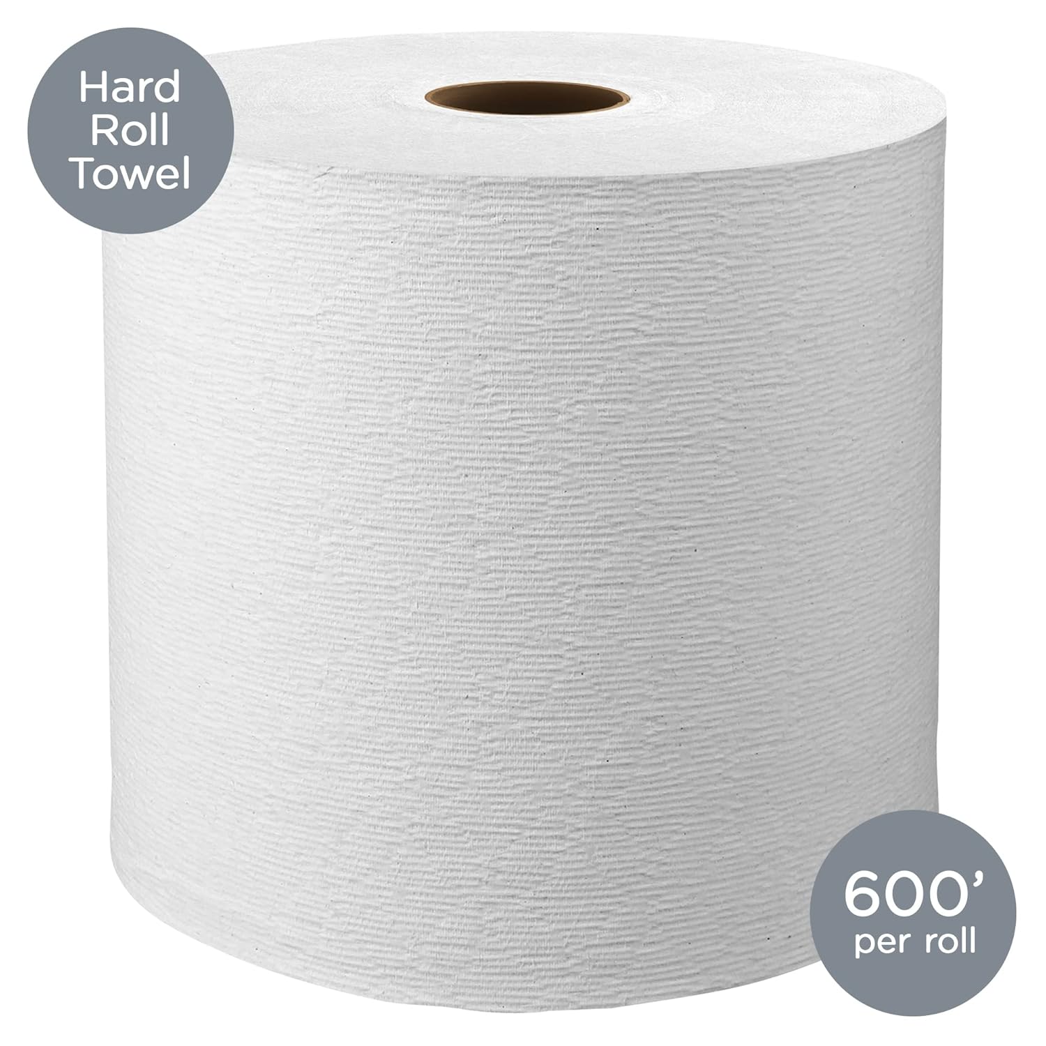 Kleenex Hard Roll Paper Towels (50606) with Premium Absorbency Pockets, 1.75 Core, White, 600'/Roll, 6 Rolls/Case, 3,600'/Case Pack of 2