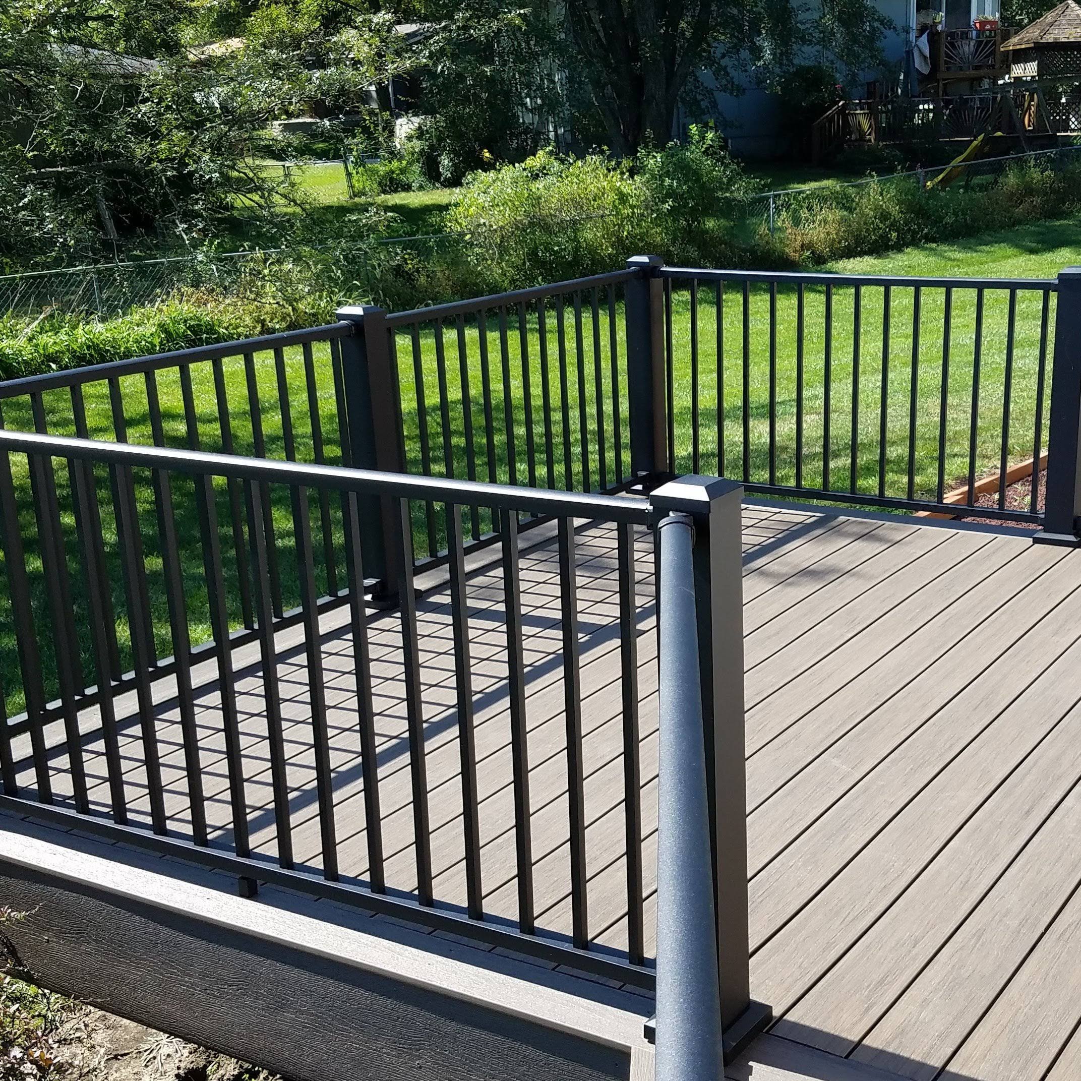 Westbury Tuscany 8 ft. x 36 in. Textured Black Aluminum Rail Kit Stair