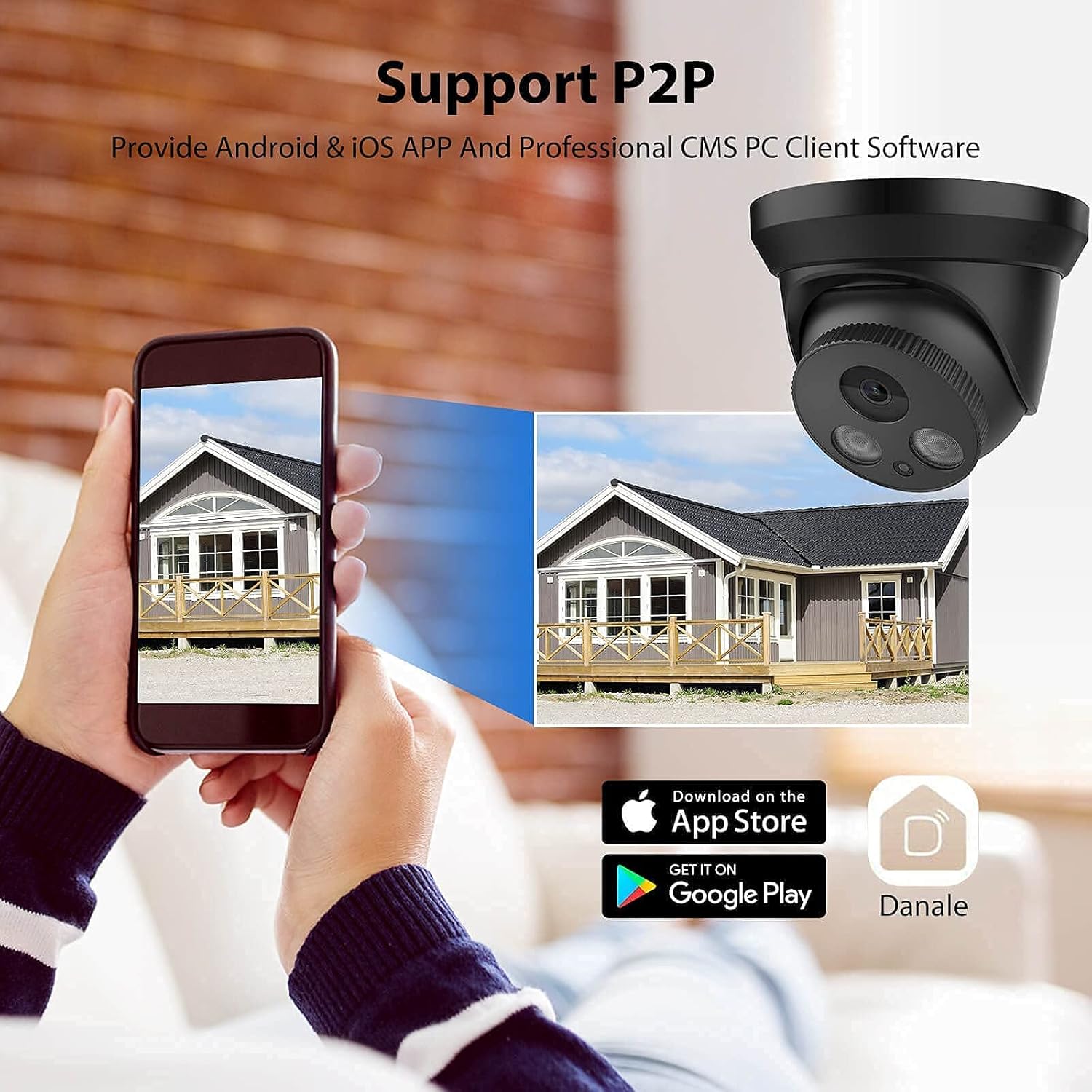 Compatible with Hikvision IP Camera 4K CCTV, Ultra HD 8MP(3840 x 2160) Poe Turret Network Camera with 98ft IR Night Vision, 2.8mm Lens, Built-in Mic, WDR, IP67 Weatherproof