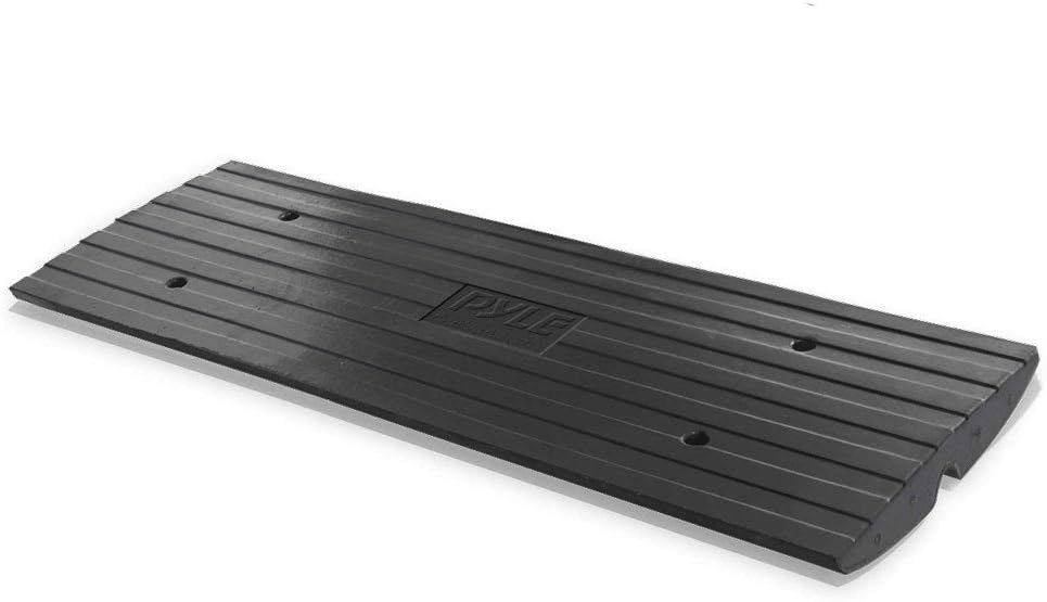 Car Driveway Curb Ramp - Heavy Duty Rubber Threshold Ramp - Also for Loading Dock, Garage, Sidewalk, Truck, Scooter, Bike, Motorcycle, Wheelchair Mobility & Other Vehicle - Pyle PCRBDR24