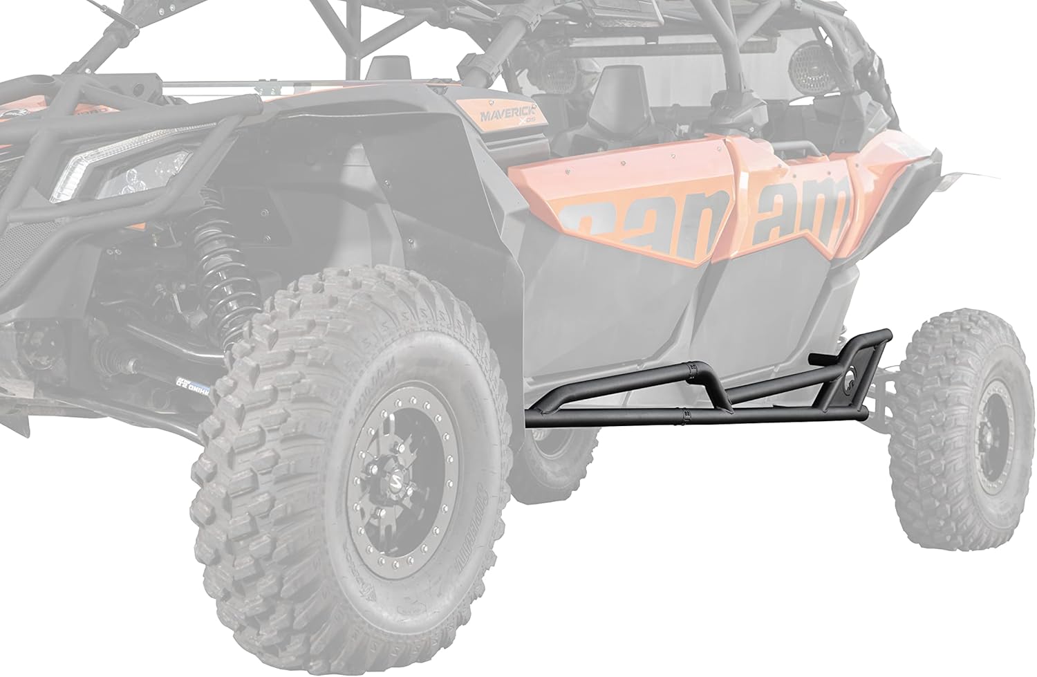 SuperATV Nerf Bars/Rock Sliders for Can-Am Maverick X3 MAX (See Fitment) | 1.75” Diameter Steel Tubing | Bolt-On Mounting | Powder-Coat Finish | Protects Exposed Sides and Body Plastic