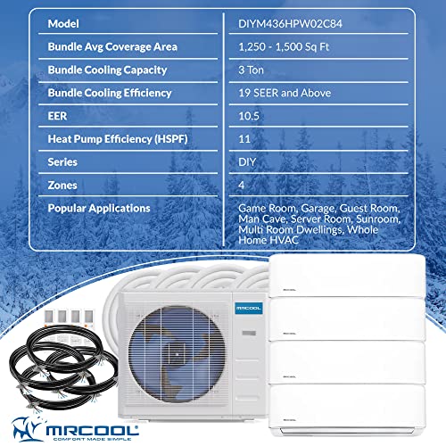 Multi-Zone MrCool DIY 4 Zone Ductless Heat Pump Split System 4th Generation - 36k Condenser