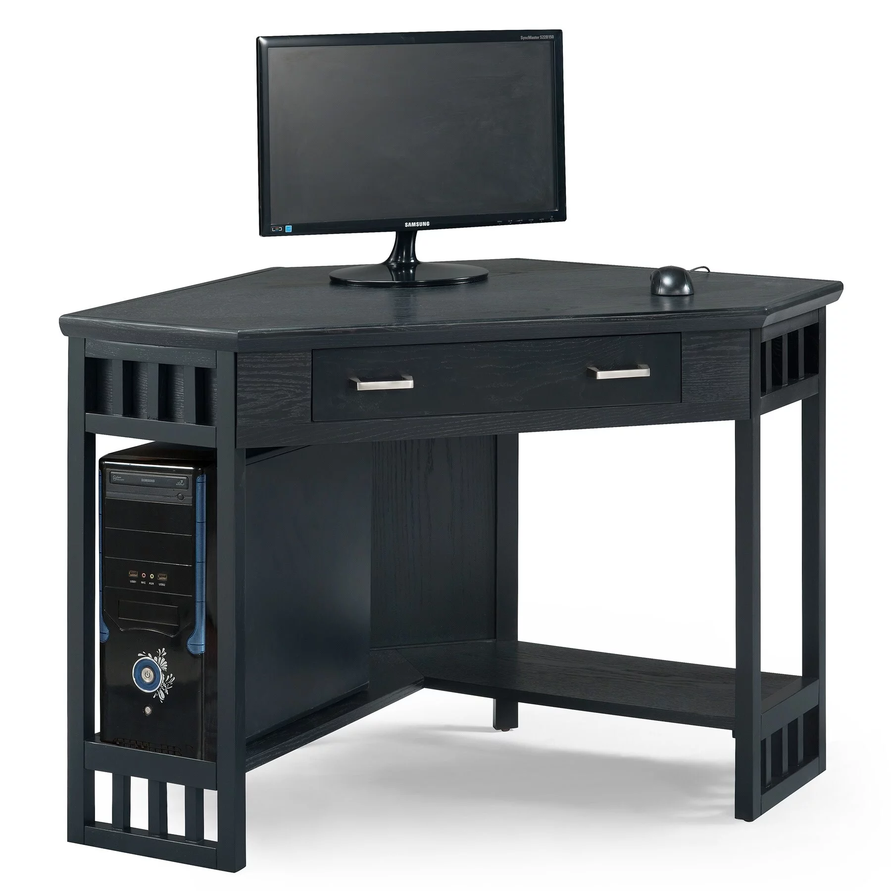 Leick Home Mission Corner Writing Desk Black Oak