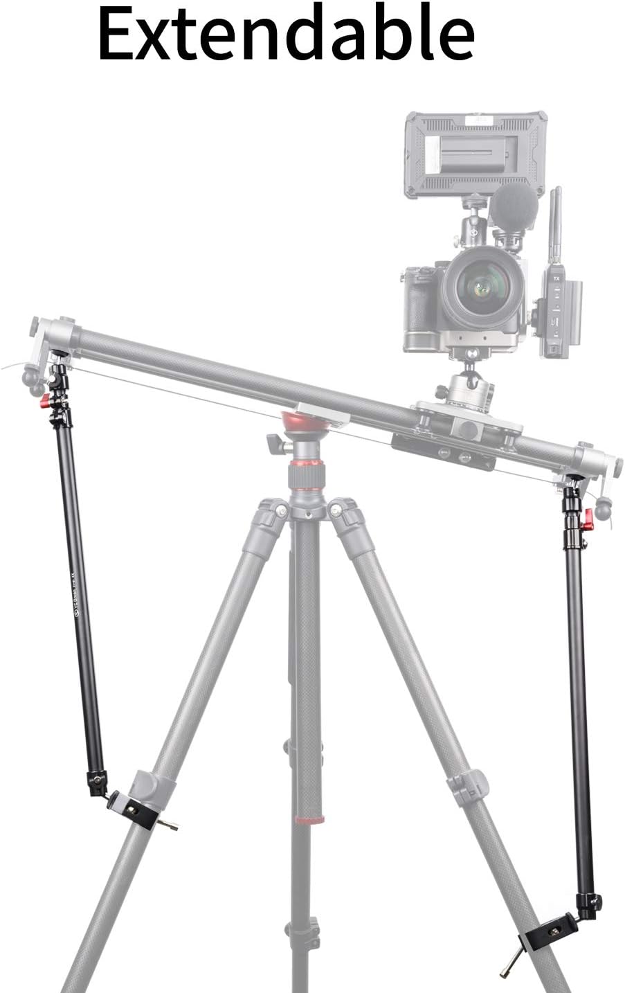 YC Onion Camera Slider Support Arm Stabilizer, Tripod Support Arms for Increasing Stability, Lightweight, Adjustable Length (2 Arms in)