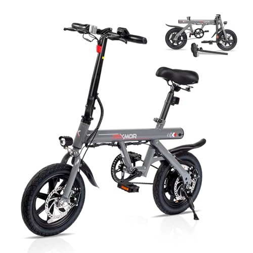 PEXMOR Electric Bike for Adults, 350W Motor (Peak 500W) Ebike 36V 6AH Battery, 14" Folding Commuter City Electric Bicycle for Adults/Teens, Complies to UL2849