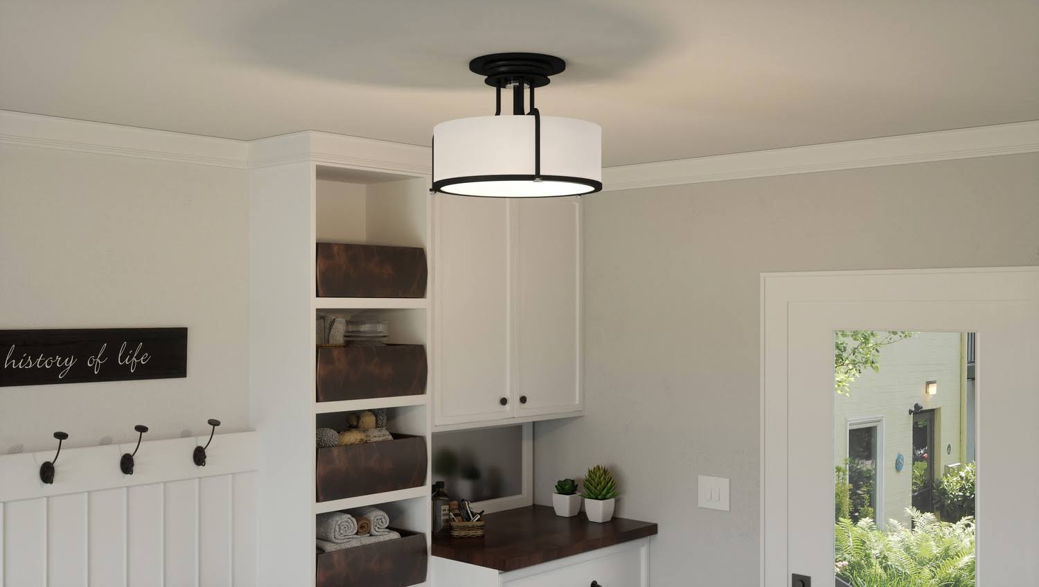 Quoizel Calvary 3-Light Semi-Flush Mount - Earth Black - QF1715EK