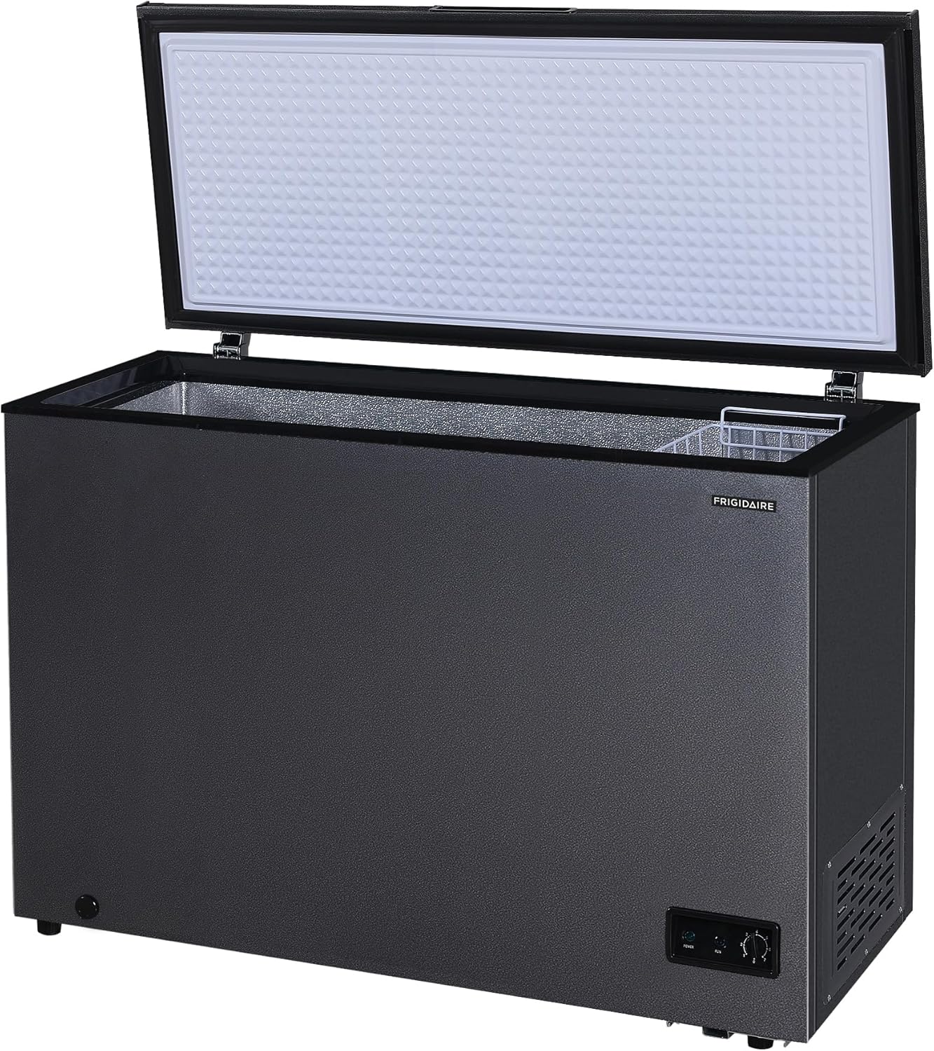Frigidaire EFRF10136COM Chest Deep Freezer, 10 Cu. Ft. Capacity, Granita Rugged Design-Adjustable Thermostat-Removable Vinyl Coated Wire Basket-Easy Defrost Drain