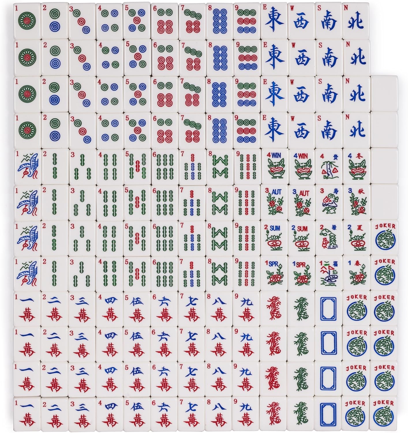 Yellow Mountain Imports Set of 166 American Mahjong Tiles - Koi - Tiles Only Set