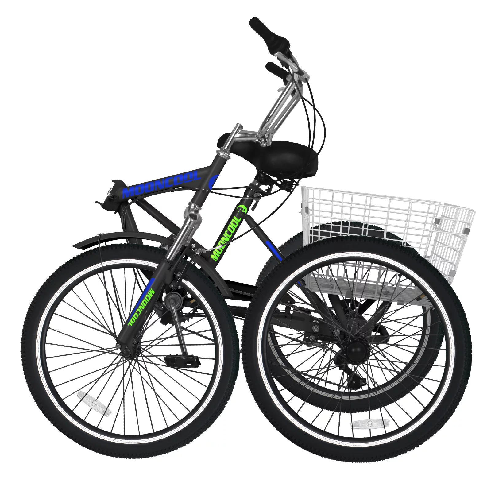 LILYPELLE 24 Adult Tricycle 7 Speed, Three Wheel Bikes for Adults 400lbs,Low-Step Through Trike Cruiser for Exercise Shopping Outdoor Activities,Cyan
