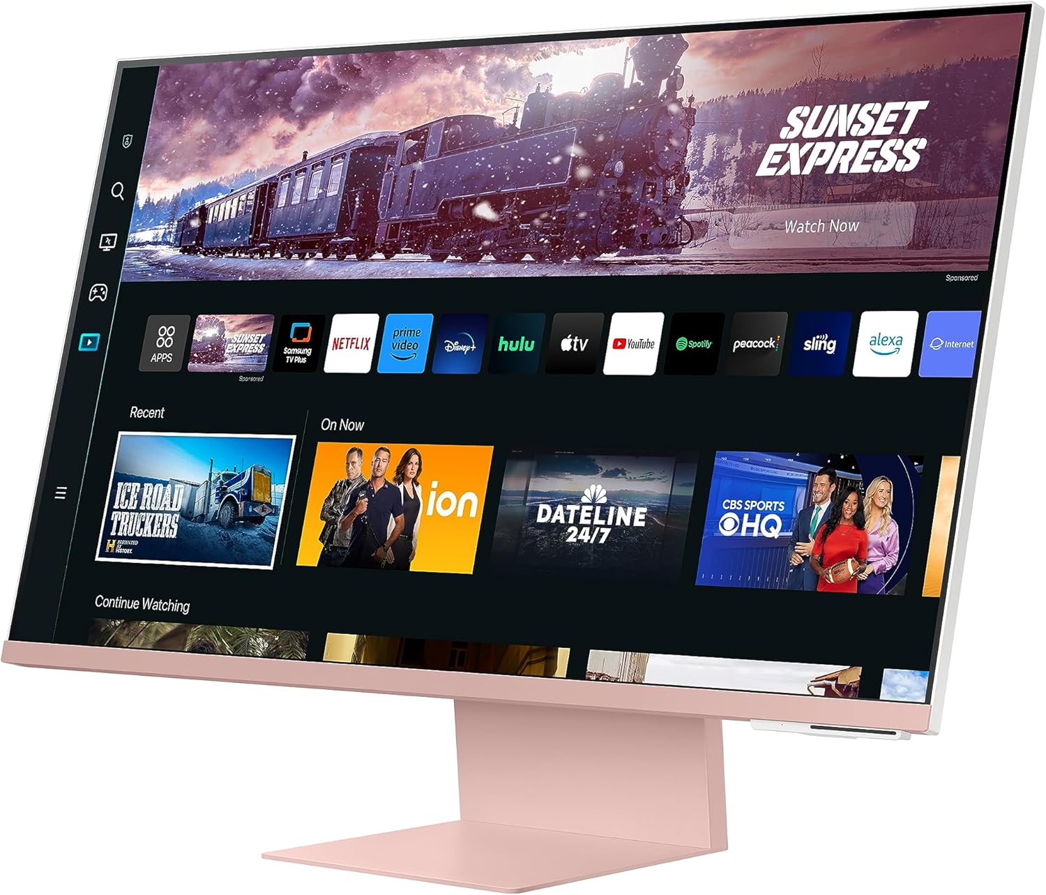 SAMSUNG 27" M80C UHD HDR Smart Computer Monitor Screen with Streaming TV, Slimfit Camera Included, Wireless Remote PC Access, Alexa Built-in (LS27CM80PUNXZA), Sunset Pink