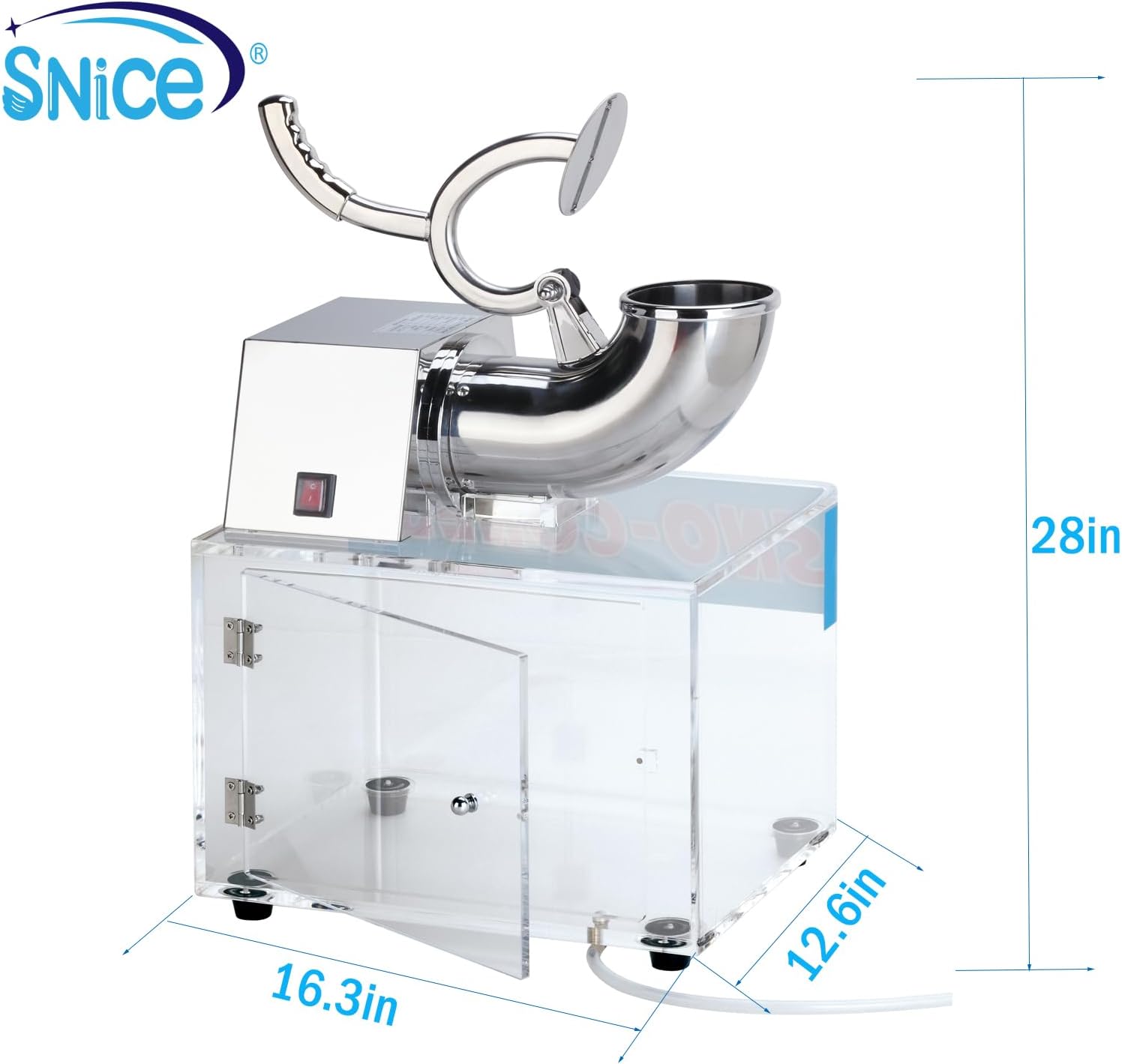 Snow Cone Machine Big Storage Box Ice Shaver Hotsell Shaved Ice Machine Dual Blade ETL plug Commercial Smoothies Ice Crusher Party Use 110V Business Use Summer Best Choice
