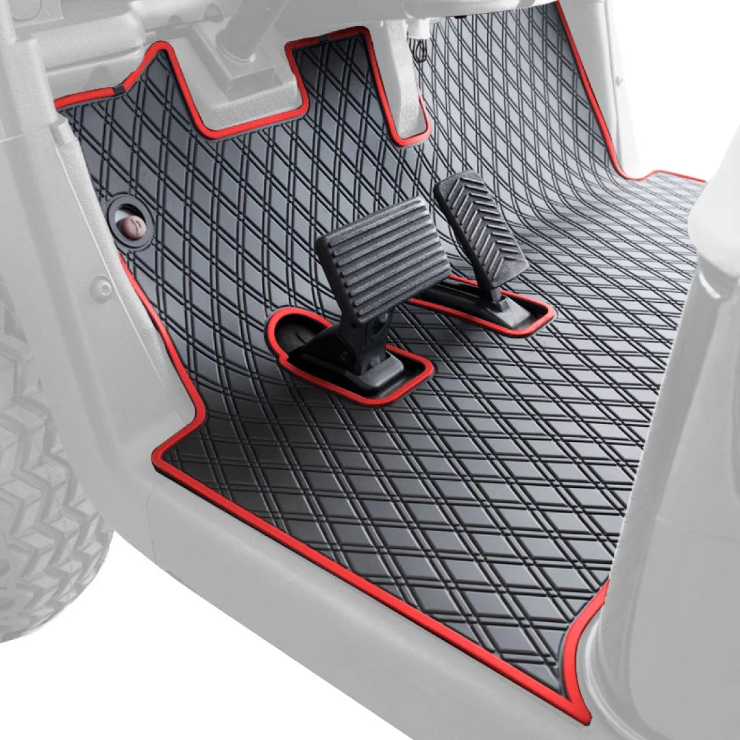 Xtreme Mats EZGO RXV Golf Cart Mat, Full Coverage Golf Cart Floor Liner Mat - Only Fits EZGO RXV (2008-2022) & 2Five (2009+) - Black with Blue Trim