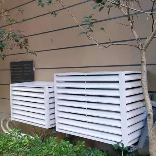 KAXLDHH Aluminum Central Air Conditioner Protection Cover, Outdoor Freestanding Privacy Screen Fence Panels Trash Can Enclosure Flower Stand Decorative Outdoor AC Unit Cover Pool Equipment Enclosure