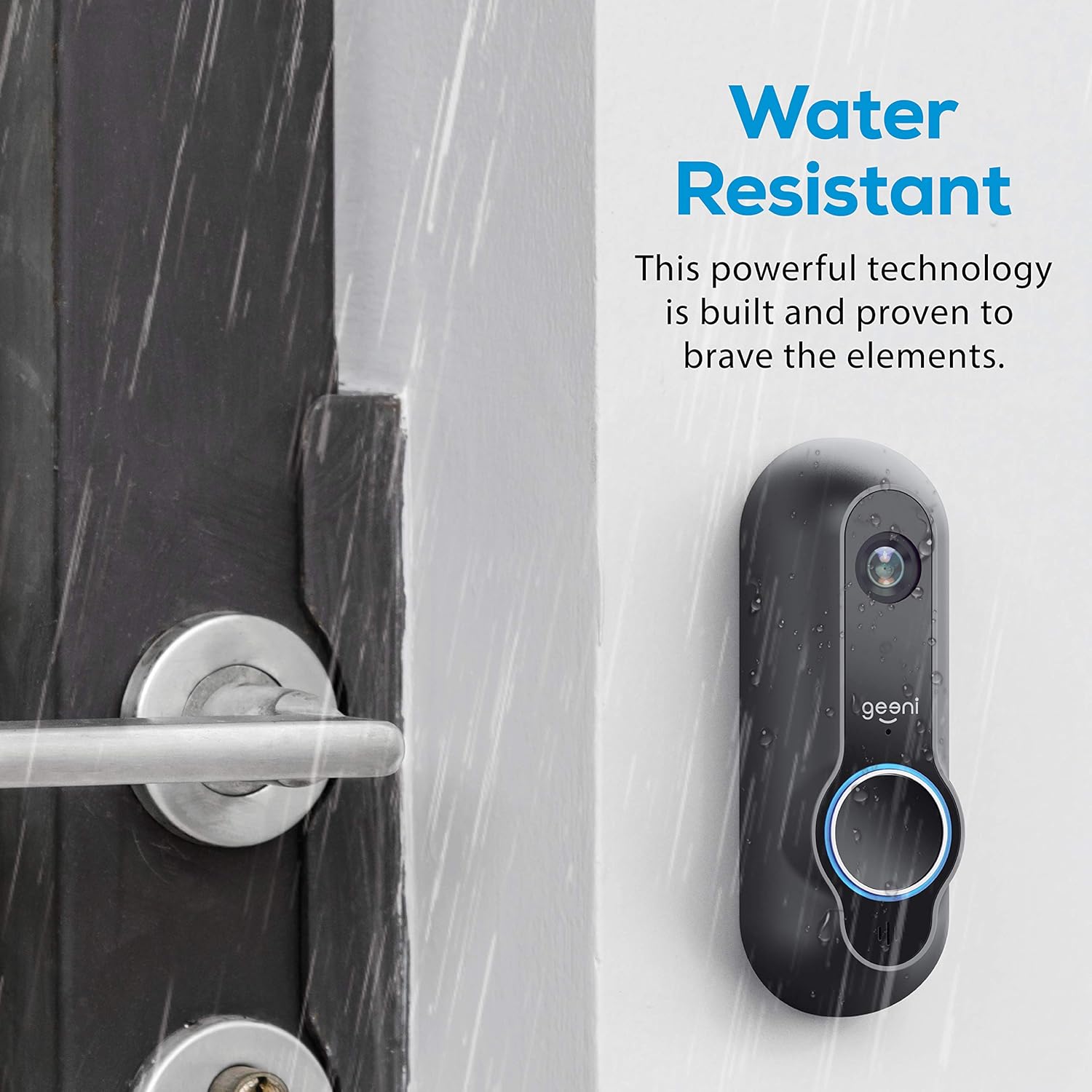 Geeni, DOORSCREEN Smart Wifi Doorbell, HD Camera Doorbell with Night Vision and Motion Sensor, Compatible with Alexa and Google Assistant, No Hub Required