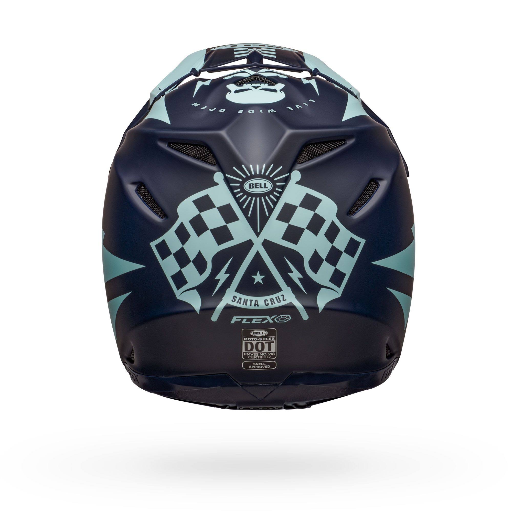 Bell Moto-9 Flex Breakaway Helmet Large Matte Navy/Light Blue