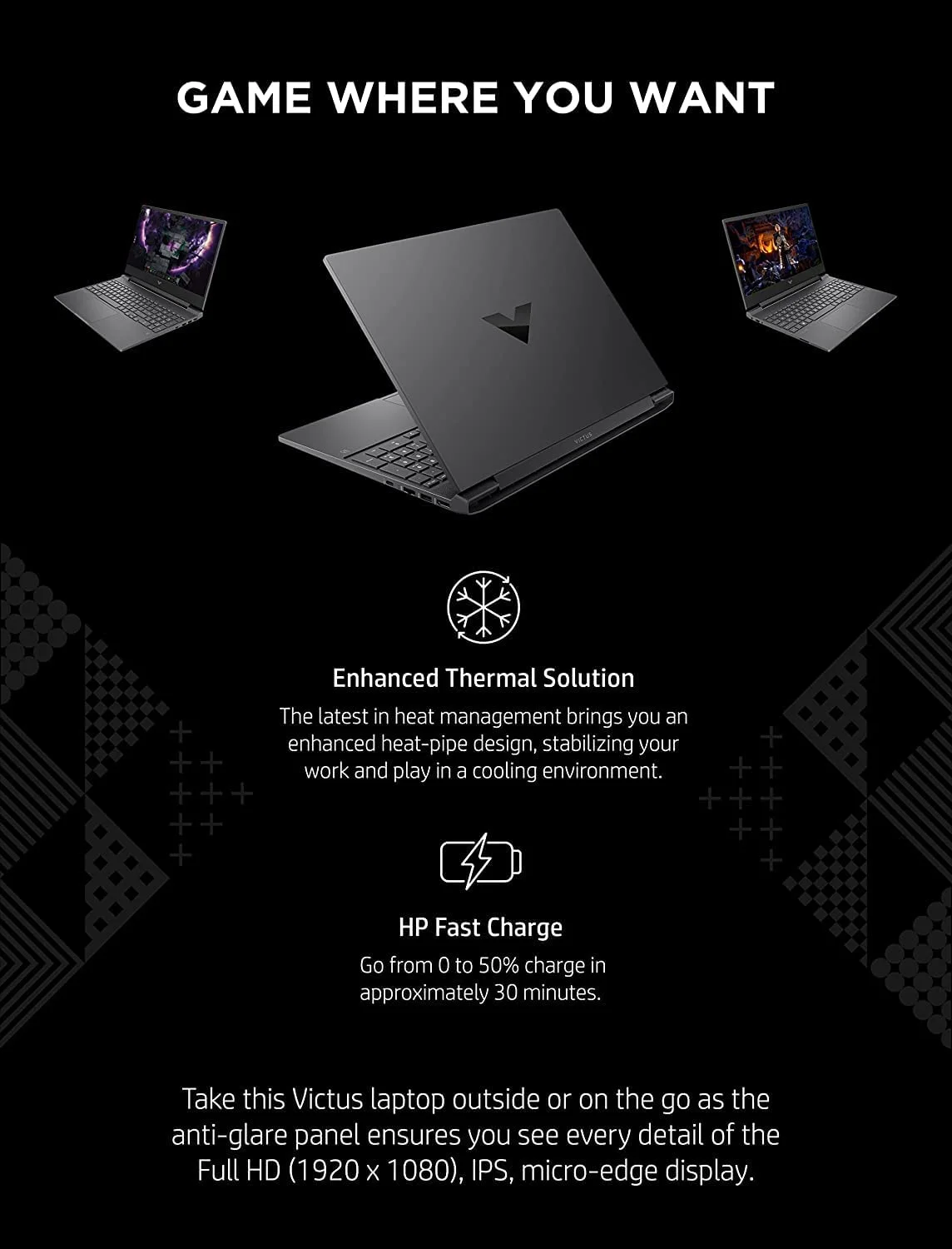HP Victus 15.6'' FHD 15 Gaming Laptop, NVIDIA GeForce RTX 3050, 12th Gen Intel Core i5-12500H, 16GB RAM, 1TB M.2 PCIe SSD, Windows 11 Home, Backlit Keyboard, Enhanced Thermals + Mazepoly Accessories