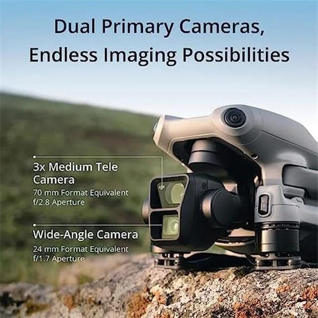 UNO1RC NM56317 Air 3 DJI RC-N2 Drone with Medium Tele & Wide-Angle Dual Primary Cameras - Curated Treasures Market