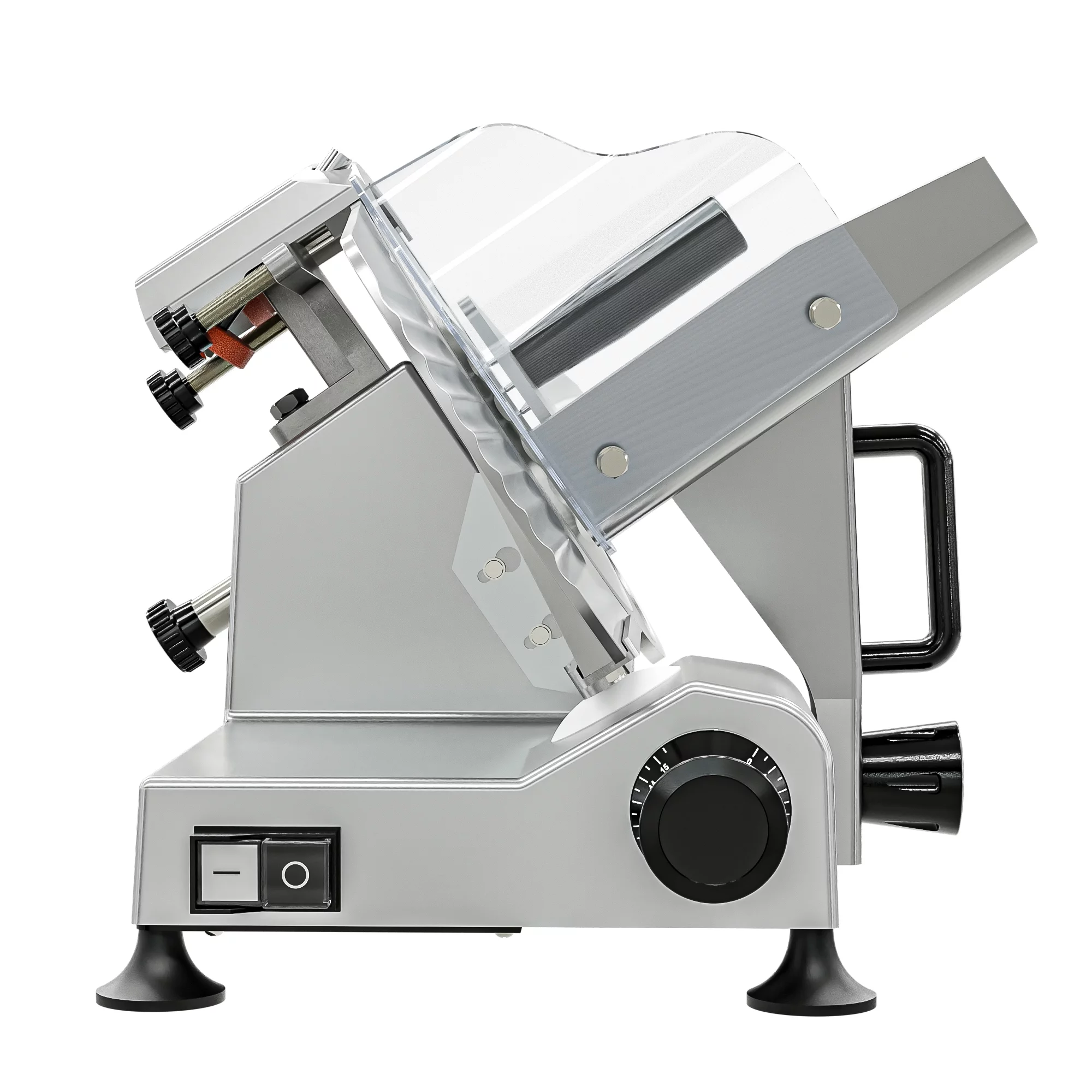 Commercial Deli Meat Slicer with 10” Carbon Steel Blade for Cutting and Slicing Food (Ham, Deli, Cheese, etc.) Electric Cutter with Adjustable Thickness [Silver]