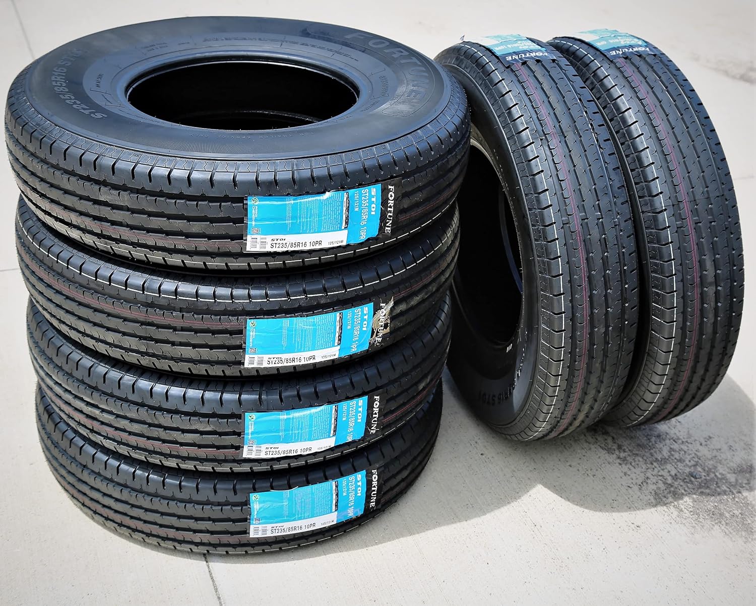 Fortune ST01 Premium Trailer Radial Tire-ST235/85R16 235/85/16 235/85-16 125/121M Load Range E LRE 10-Ply BSW Black Side Wall