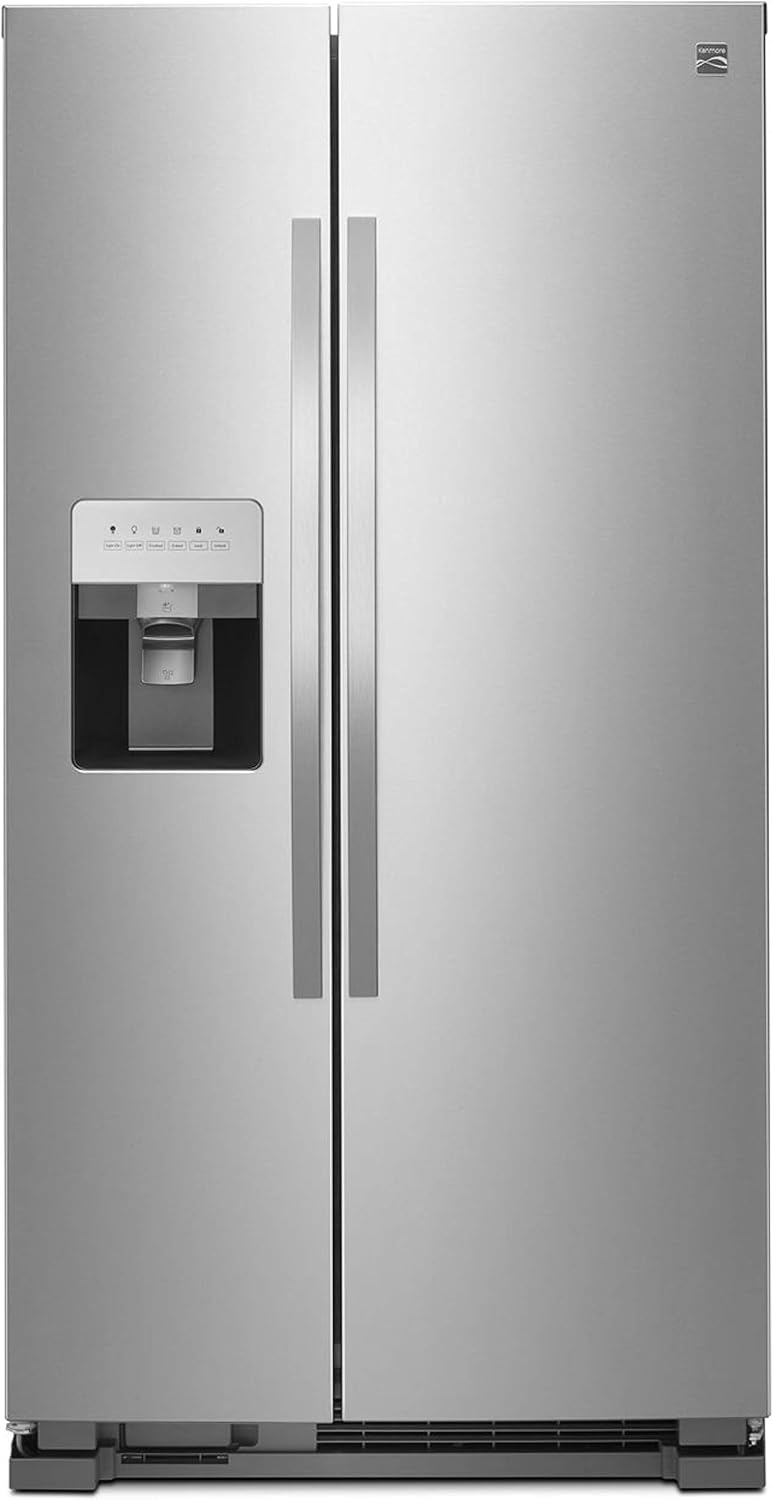 Kenmore 36 Side-by-Side Refrigerator and Freezer with 25 Cubic Ft. Total Capacity, Black