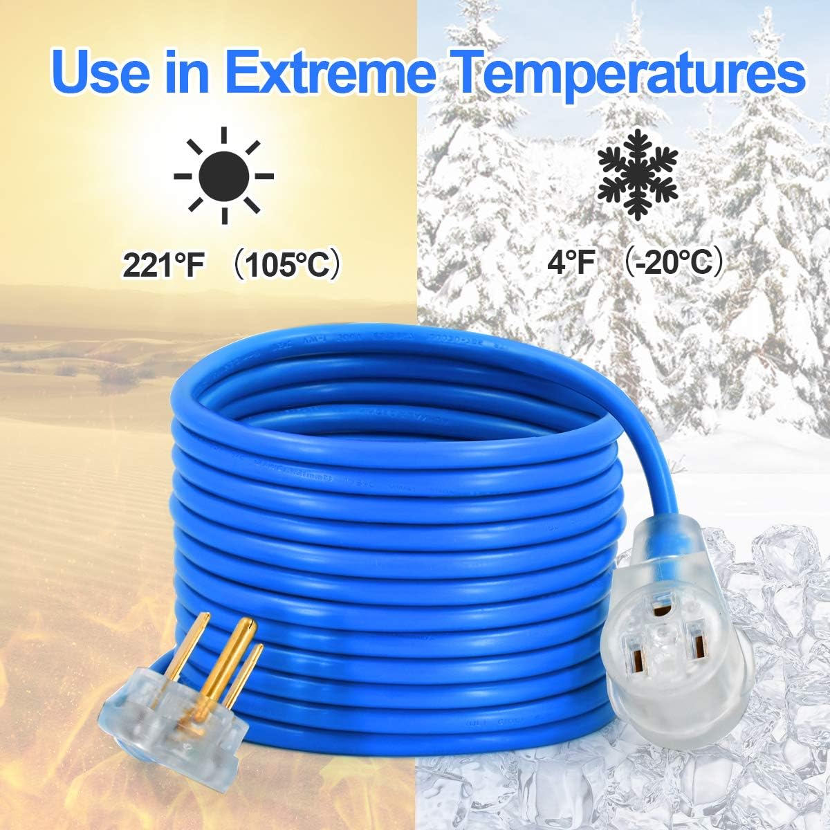 HZXVOGEN Power Extension Cord Welder Extension Adapter 50A 25FT 6-50R Female 6-50P Male Prong Heavy Duty Electric Extension Wire Generator Arc Stick MMA MIG TIG Welding Machine Cable-25FT