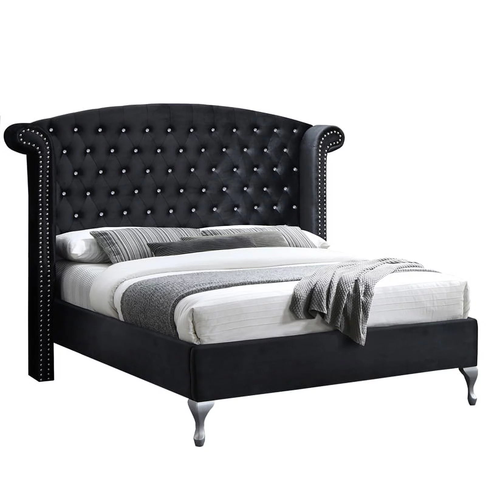Home Square 3-Piece Set with Full Bed Armoire Wardrobe Cabinet and Nightstand