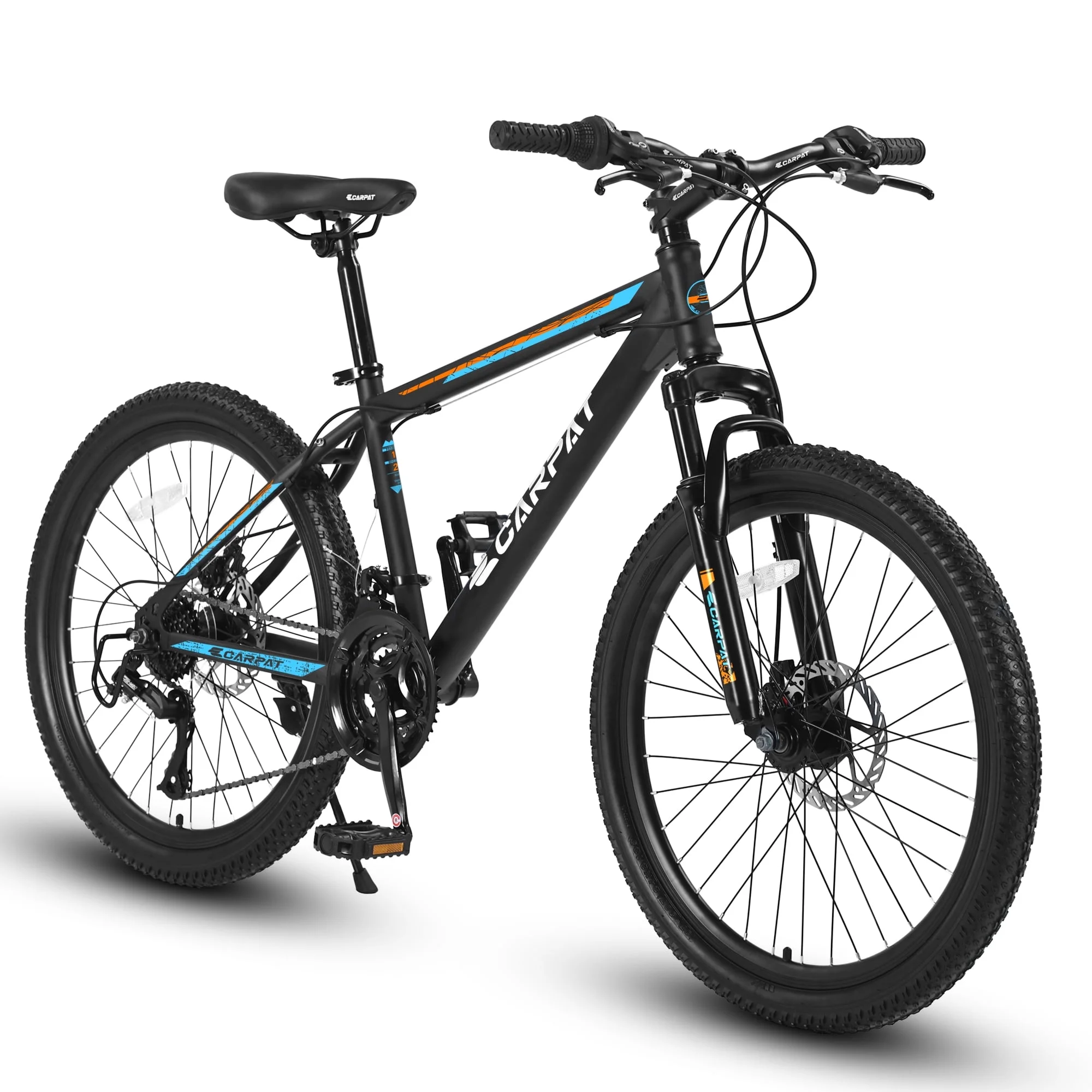 CHAMPIERRE 24 inch Boys Bike, Mountain Bike for Man and Woman, Shimano 21 Speed Bicycle for Boys and Girls,Orange