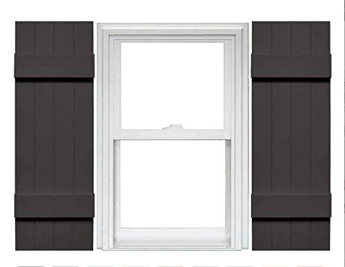 Mid America 4 Board and Batten Joined Vinyl Shutters (1 Pair) - 14 x 31 018 Tuxedo Gray