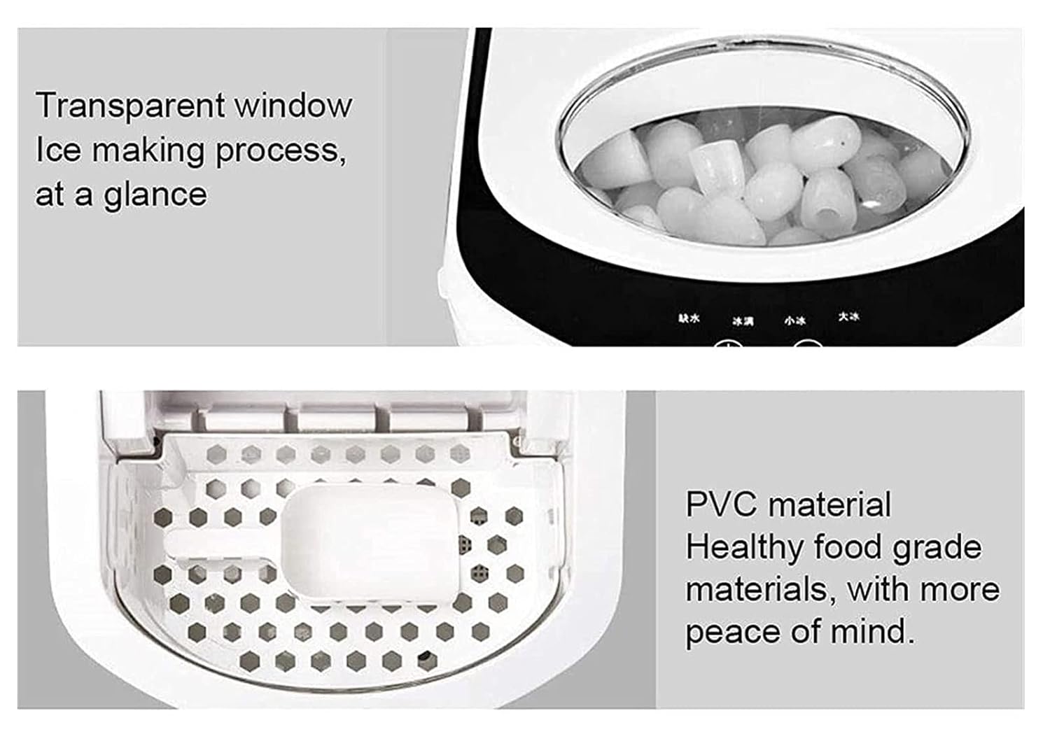 Countertop Ice Maker Machine, 26Lbs/24H Compact Ice Makers, Portable Ice Cube Maker with Self Cleaning