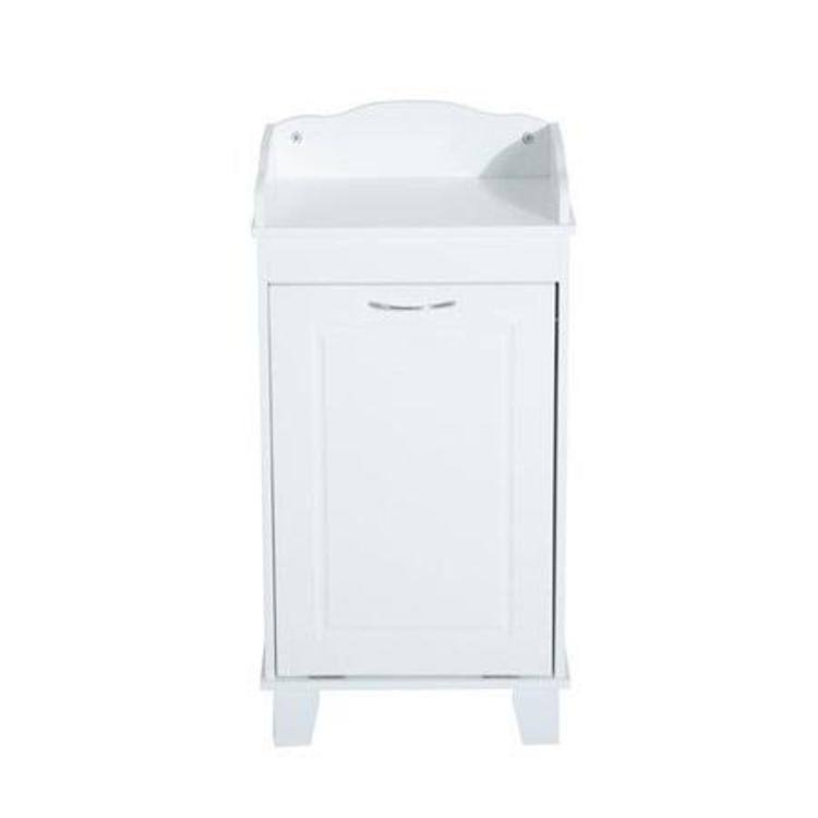 Red Barrel Studio Wooden Bathroom Cabinet Laundry Hamper, White