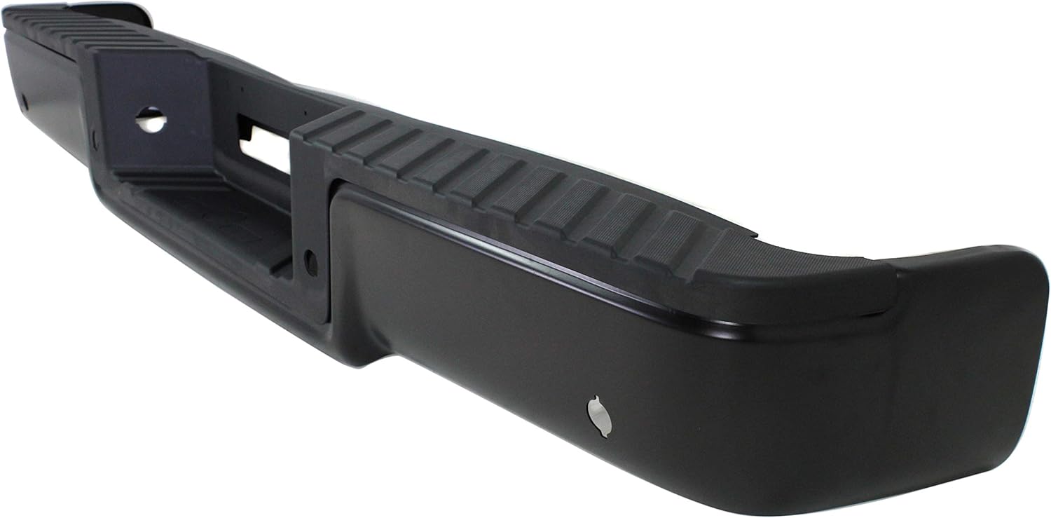Evan-Fischer Step Bumper Compatible with 2004-2006 Ford F150 Assembly Powdercoated Black Steel Hitch Style with Rear Object Sensor Holes Fleetside