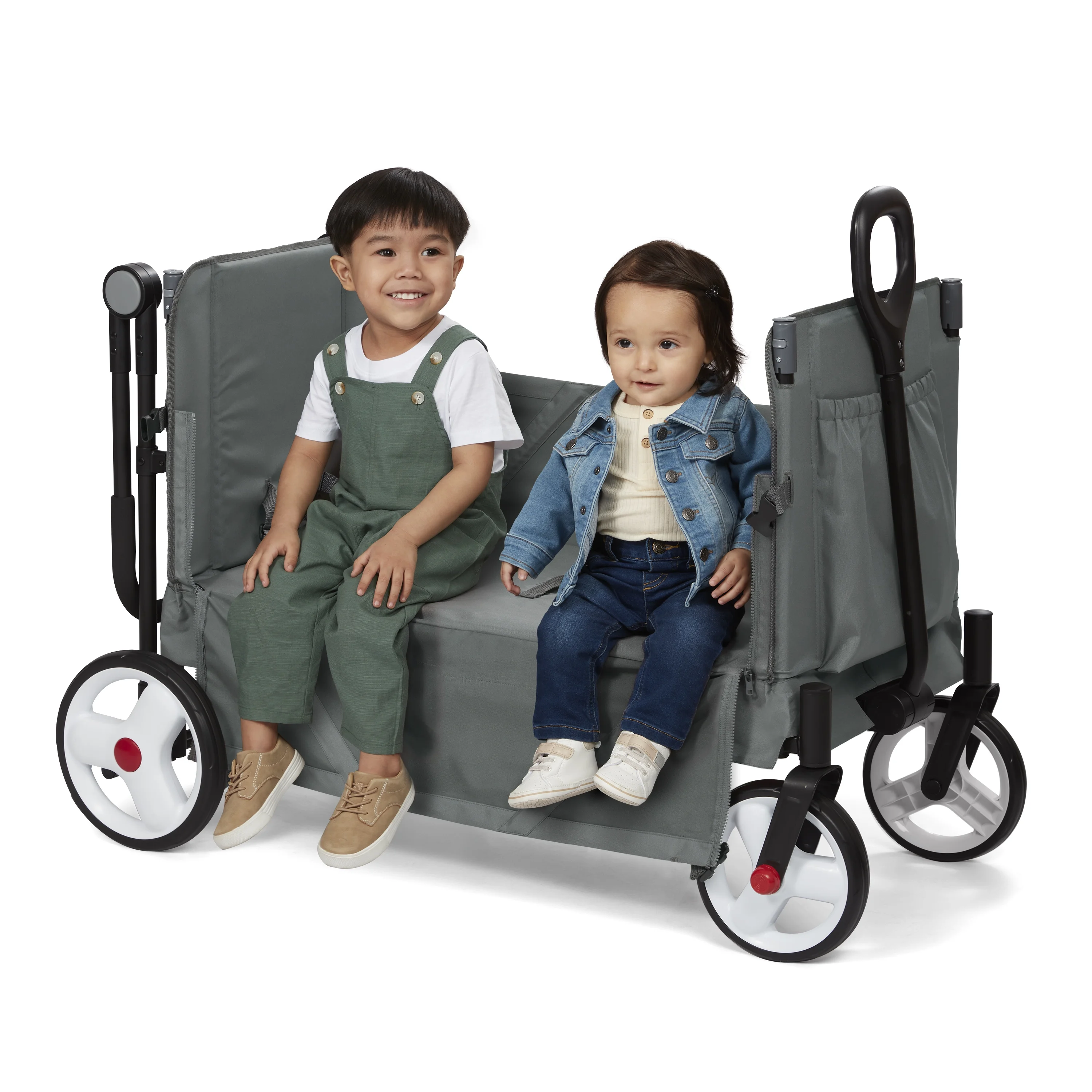 Radio Flyer Compass Stroll ‘N Wagon®, Gray Push and Pull Folding Fabric Wagon, for Kids 1 Year and up