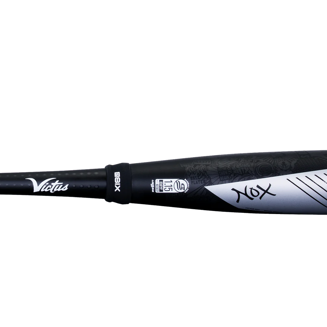 Victus Nox Two Piece Hybrid USSSA 2 3/4 Baseball Bat -8, 28/20oz (Black/Silver)