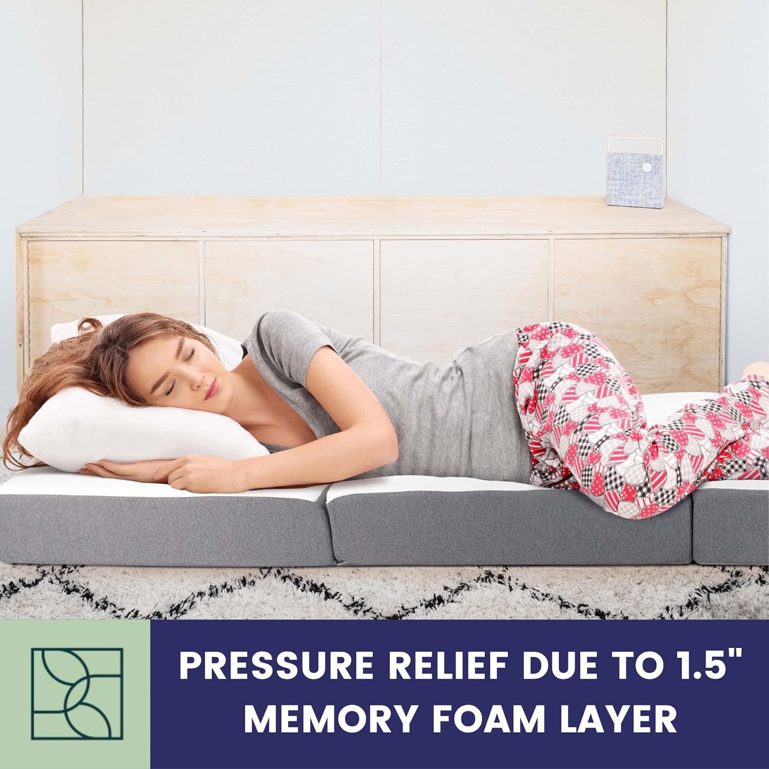 Trifold Mattress - Folding Mattress w/Carry Bag - 5.5 Inch Trifold Memory Foam Mattress, Soft Oeko-TEX Cover - Perfect Portable Guest Bed, Travel Mattress - Single Fold Up Mattress by DYNMC YOU