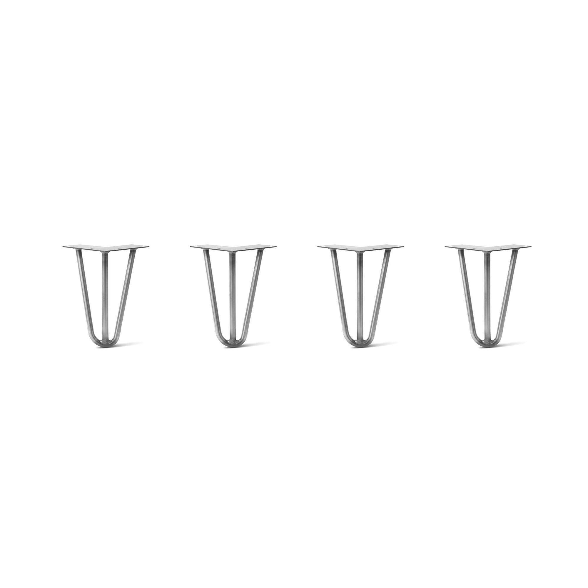 Hairpin Legs Set of 4, 3-Rod Design - Raw Steel, 7x22 / Raw Steel / 1/2x22