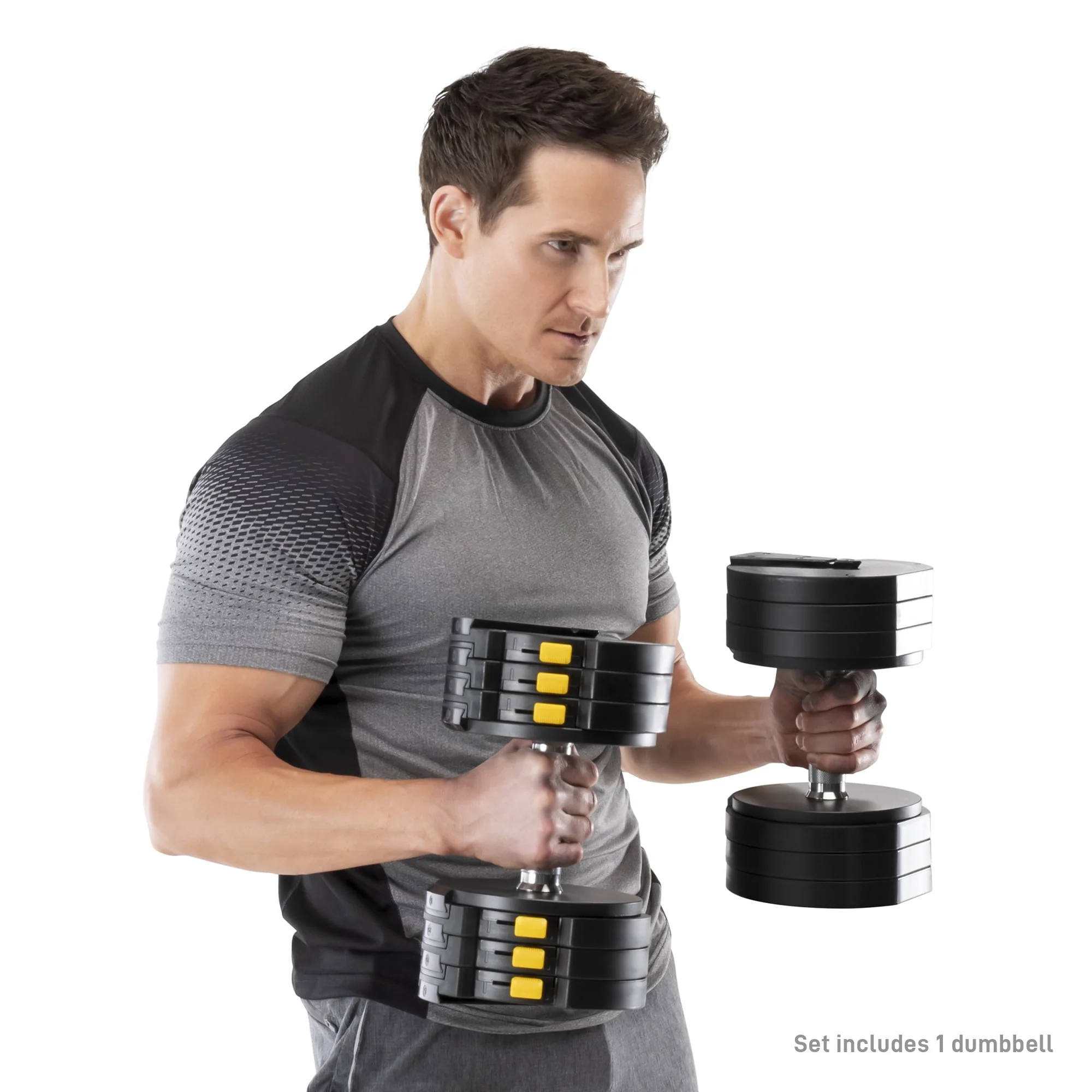 Marcy Adjustable Dumbbell System (SINGLE), 6 Dumbbells-in-1 up to 50lbs ADDB-6198