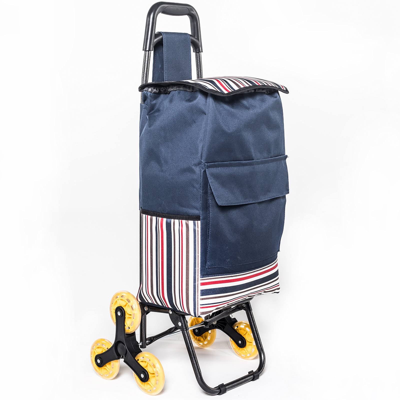 LUCKUP Folding Shopping Cart, Stair Climbing Cart Grocery Laundry Utility Cart