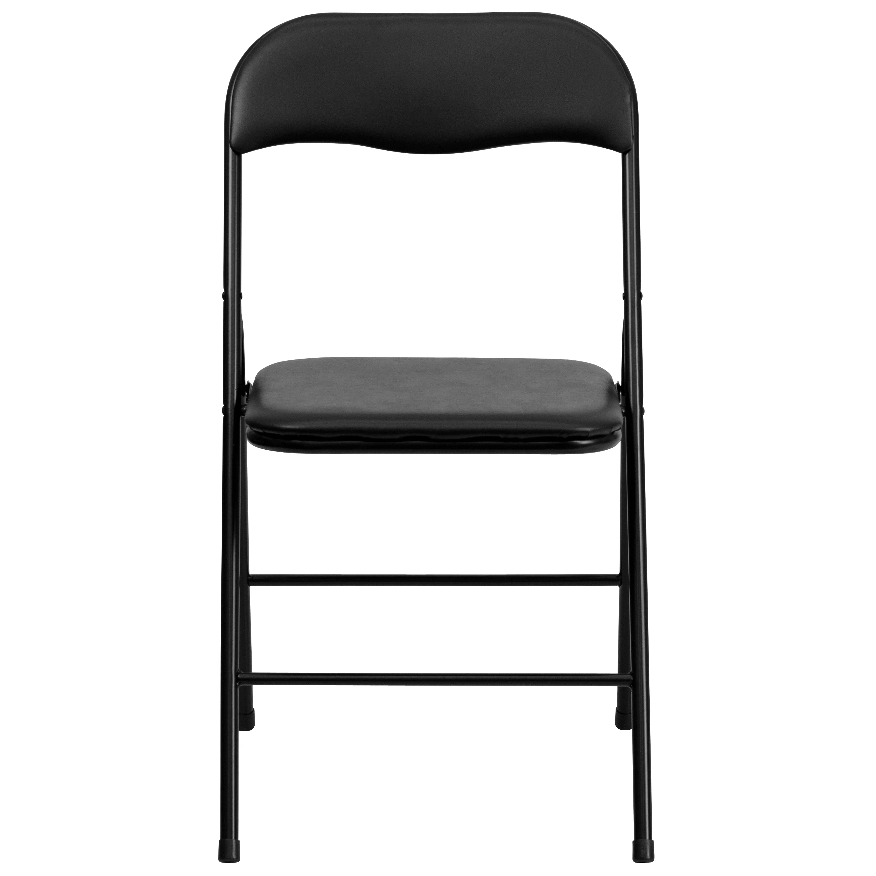 Emma + Oliver 5 Piece Black Folding Game Room Card Table and Chair Set