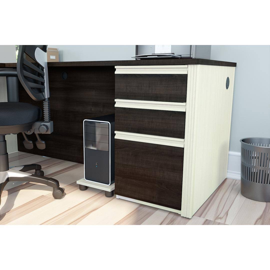 Bestar 99620-2139 Prestige + Pedestal (ready-to-assemble) in Bordeaux Graphite