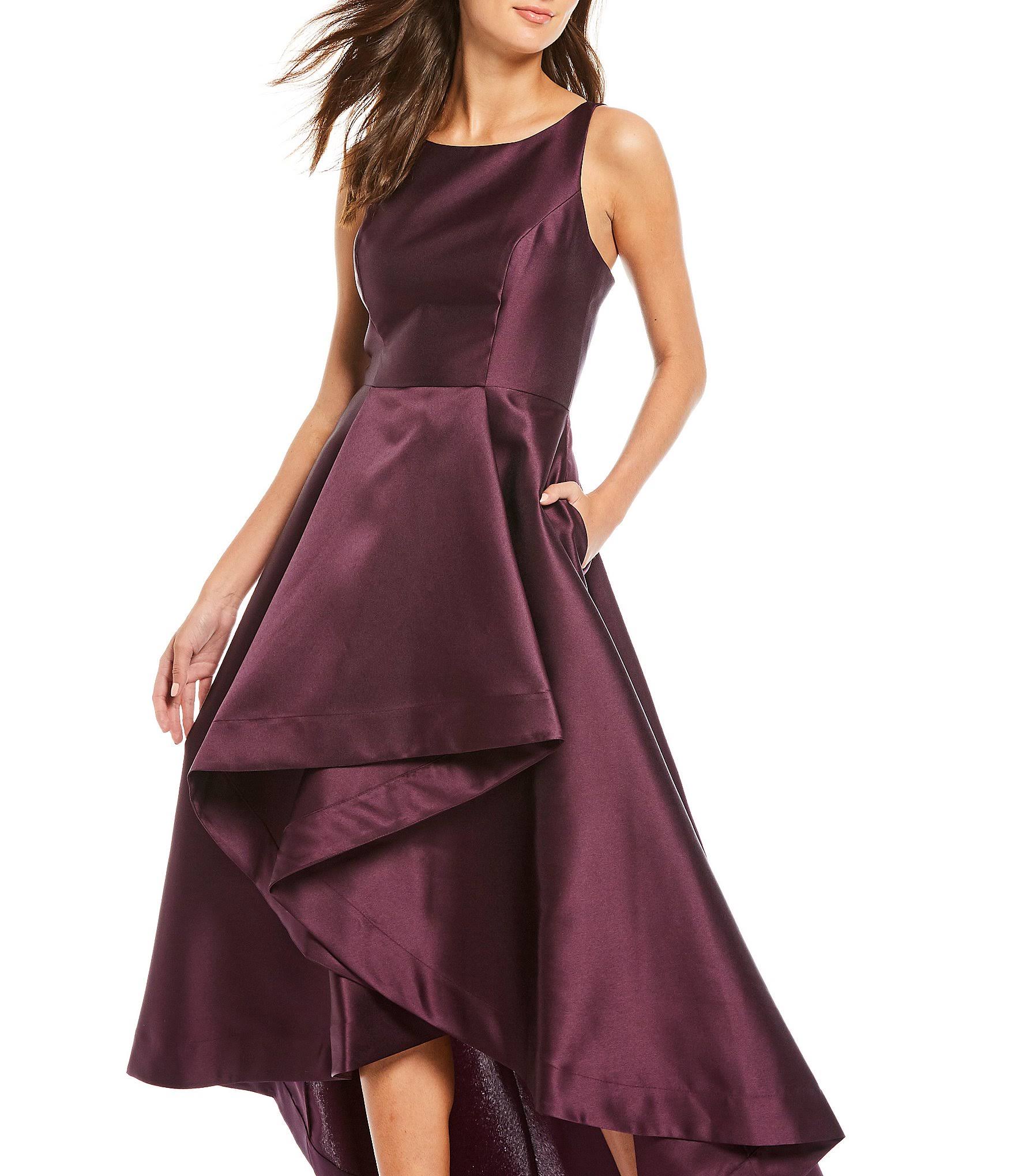 Adrianna-Papell Mikado High-Low Gown Black / 10