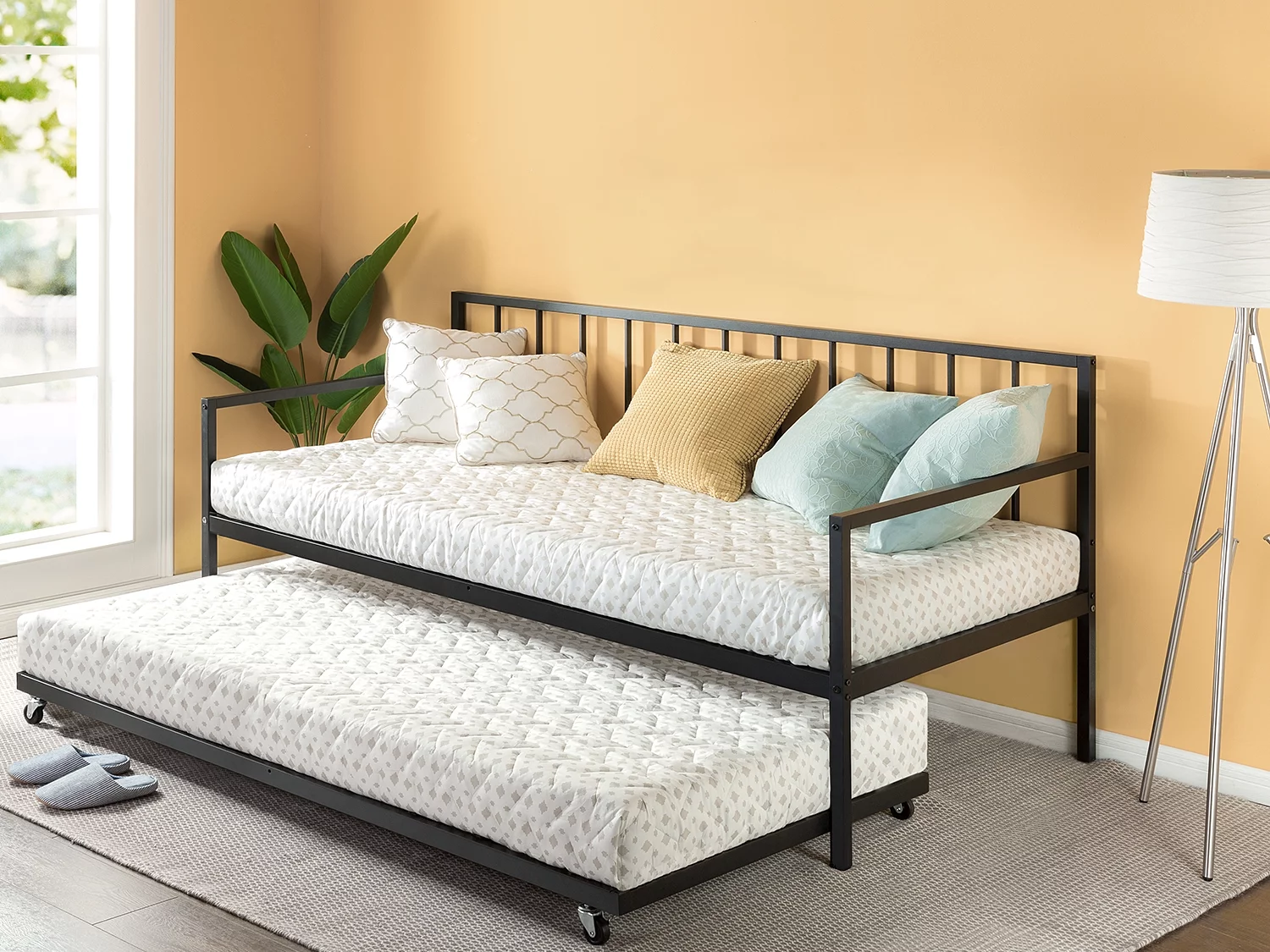 Zinus Eden Twin Daybed & Trundle Set, Black