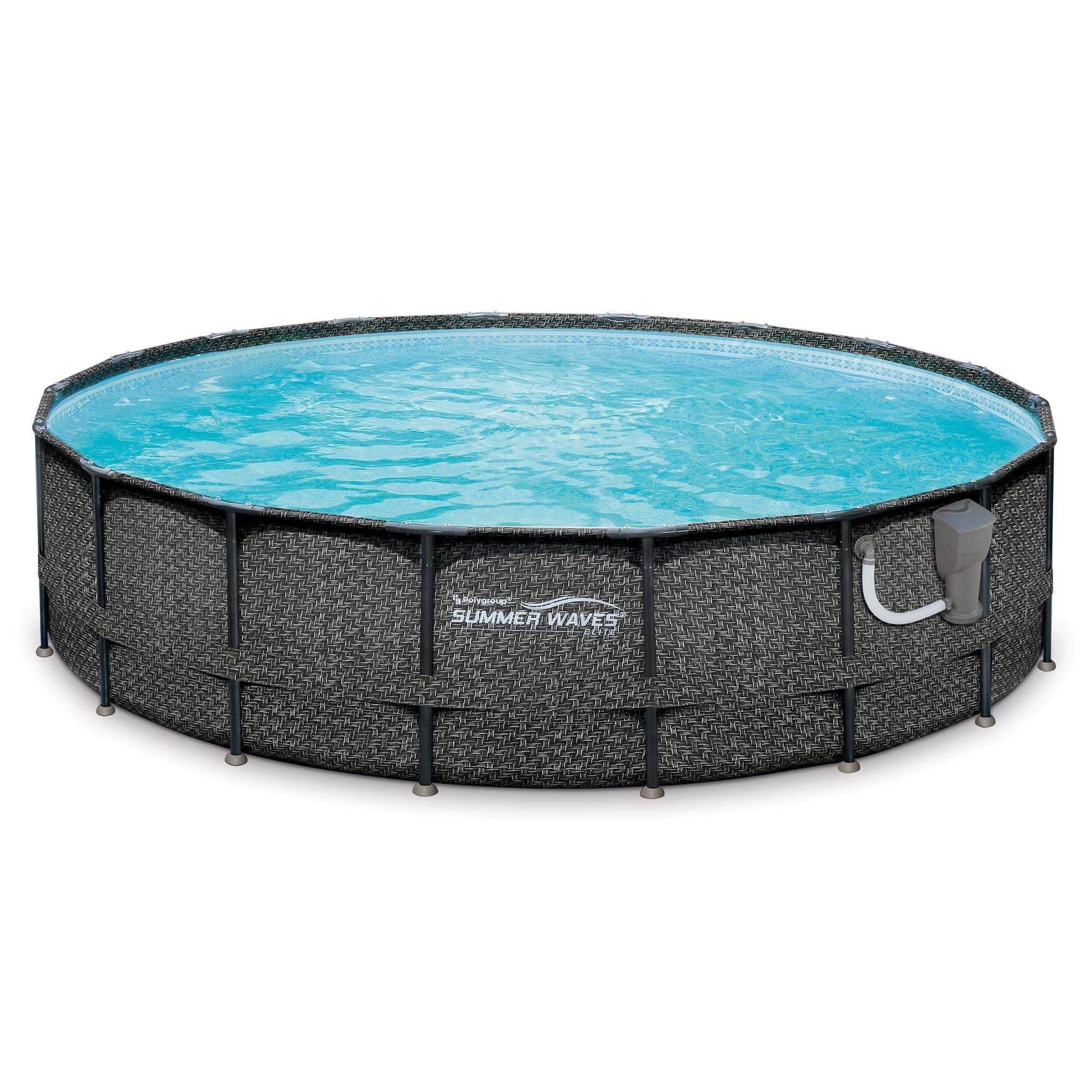 Summer Waves Elite 20ft x 48in Above Ground Frame Swimming Pool Set w/ Pump